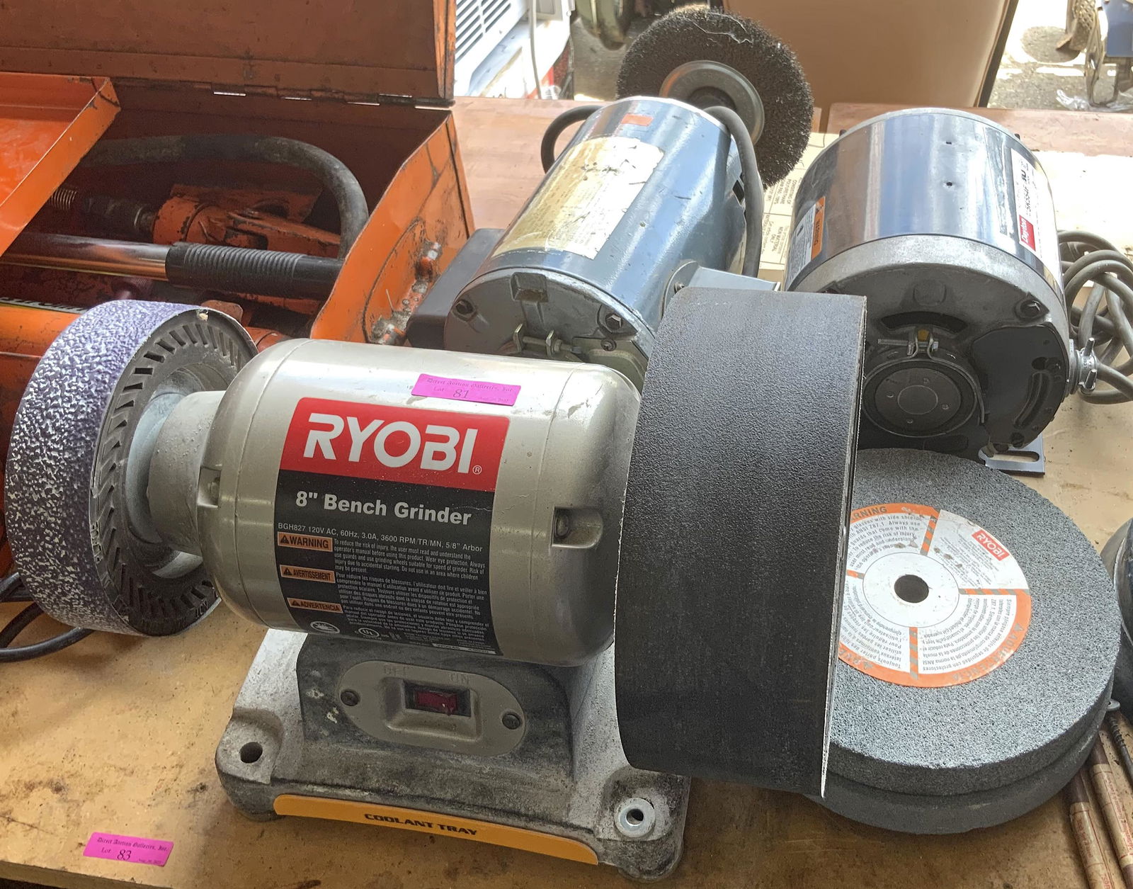 Lot of 3 Motors with grinding wheels. (1 of 1)