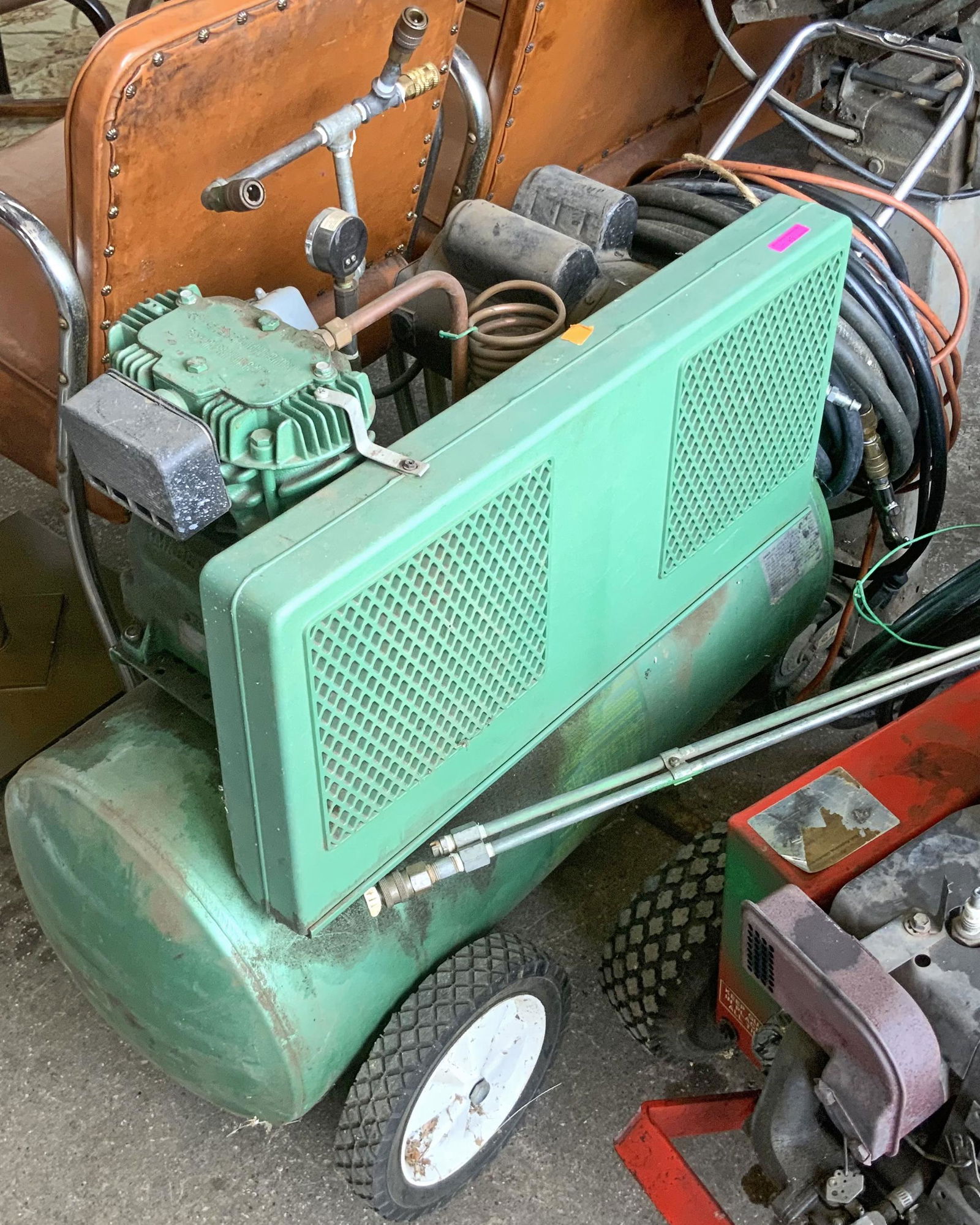 Speedaire Air Compressor on Cart with Hoses. (1 of 1)