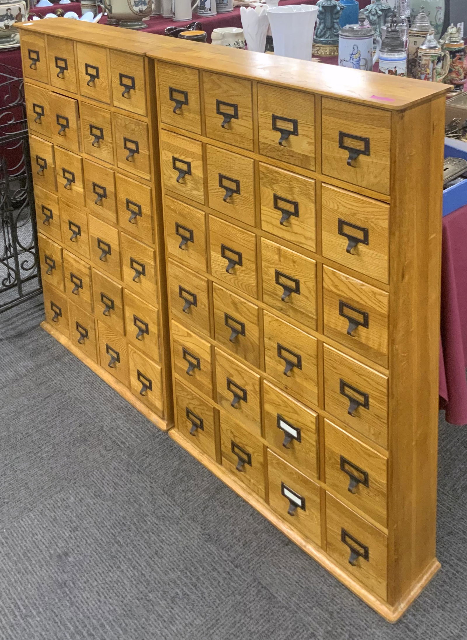 Lot of Two Oak 5 3/4" by 5 3/4" MultiDrawer Units (1 of 1)