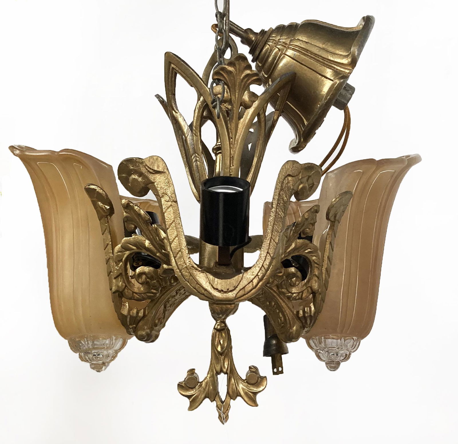 3-Light Art Deco Light Fixture, As Is. (1 of 1)