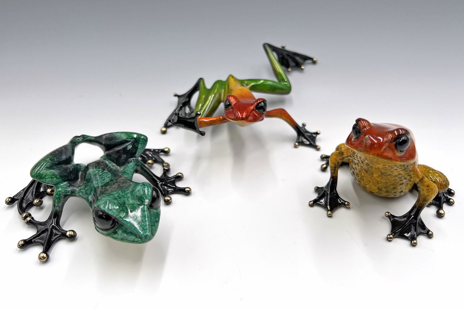Lot of 3 Tim Cotterill Bronze Frog Sculptures. (1 of 3)