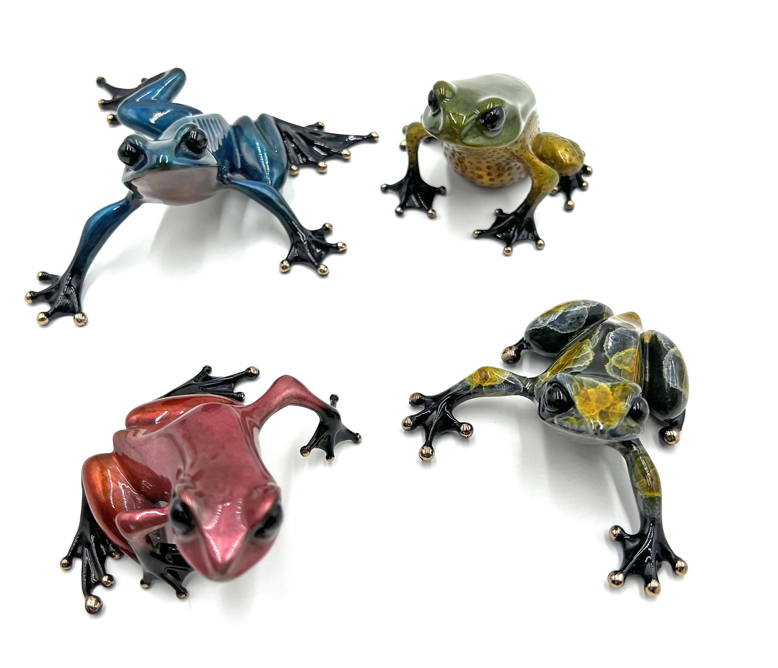 Lot of 4 Tim Cotterill Bronze Frog Sculptures. (1 of 3)