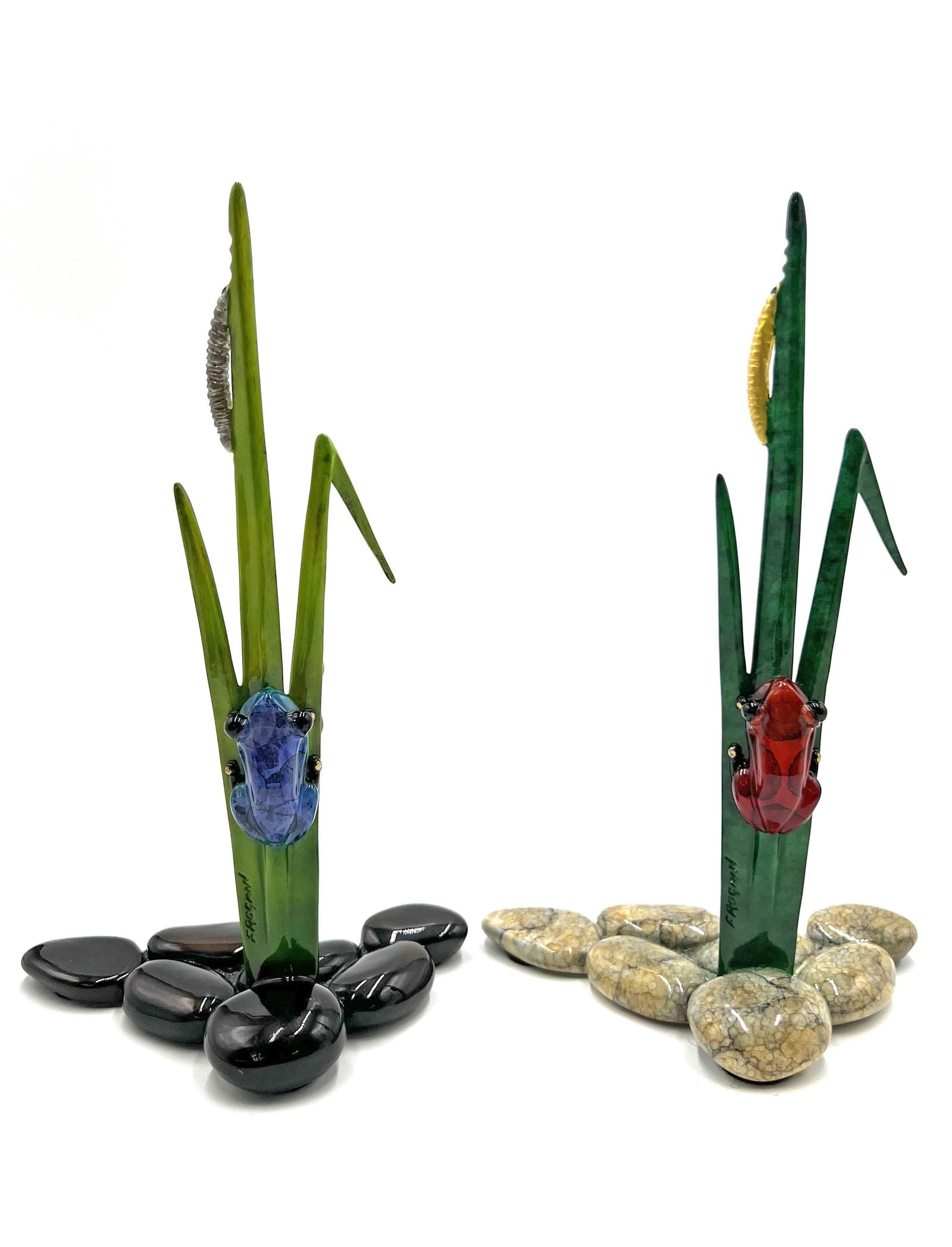 Lot of 2 Tim Cotterill Bronze "Sprout" Frogs. (1 of 2)