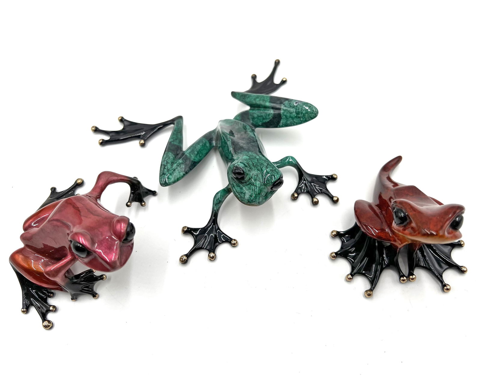 Lot of 3 Tim Cotterill Bronze Frog Sculptures. (1 of 3)