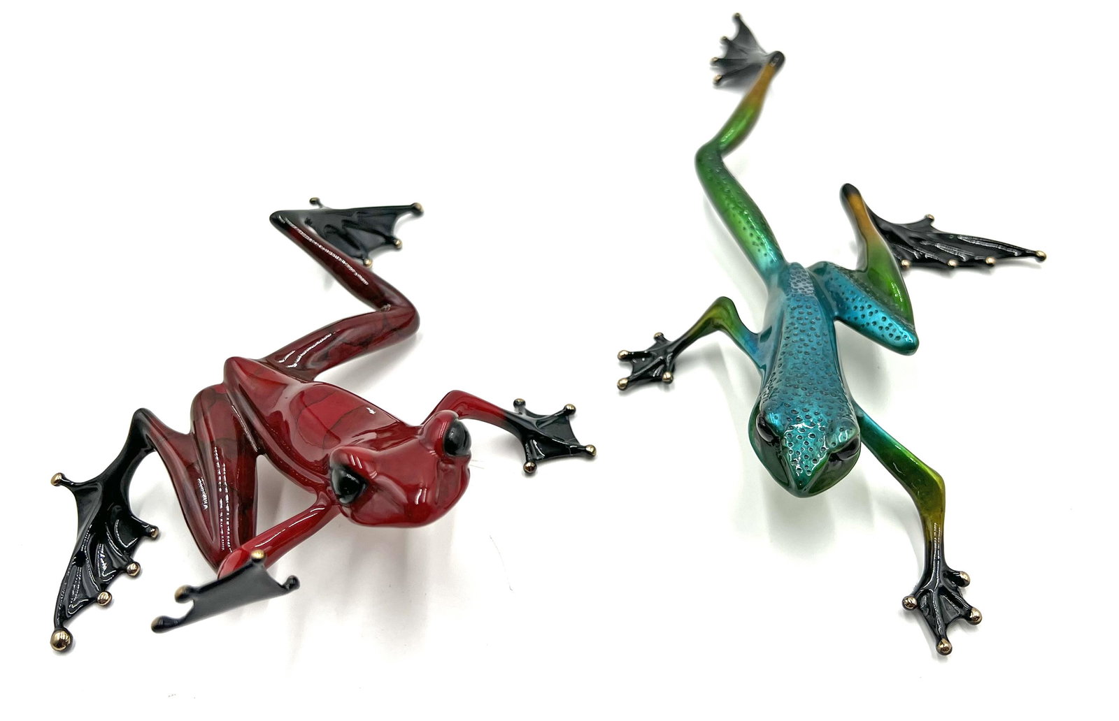 Lot of 2 Tim Cotterill Bronze Frog Sculptures. (1 of 3)