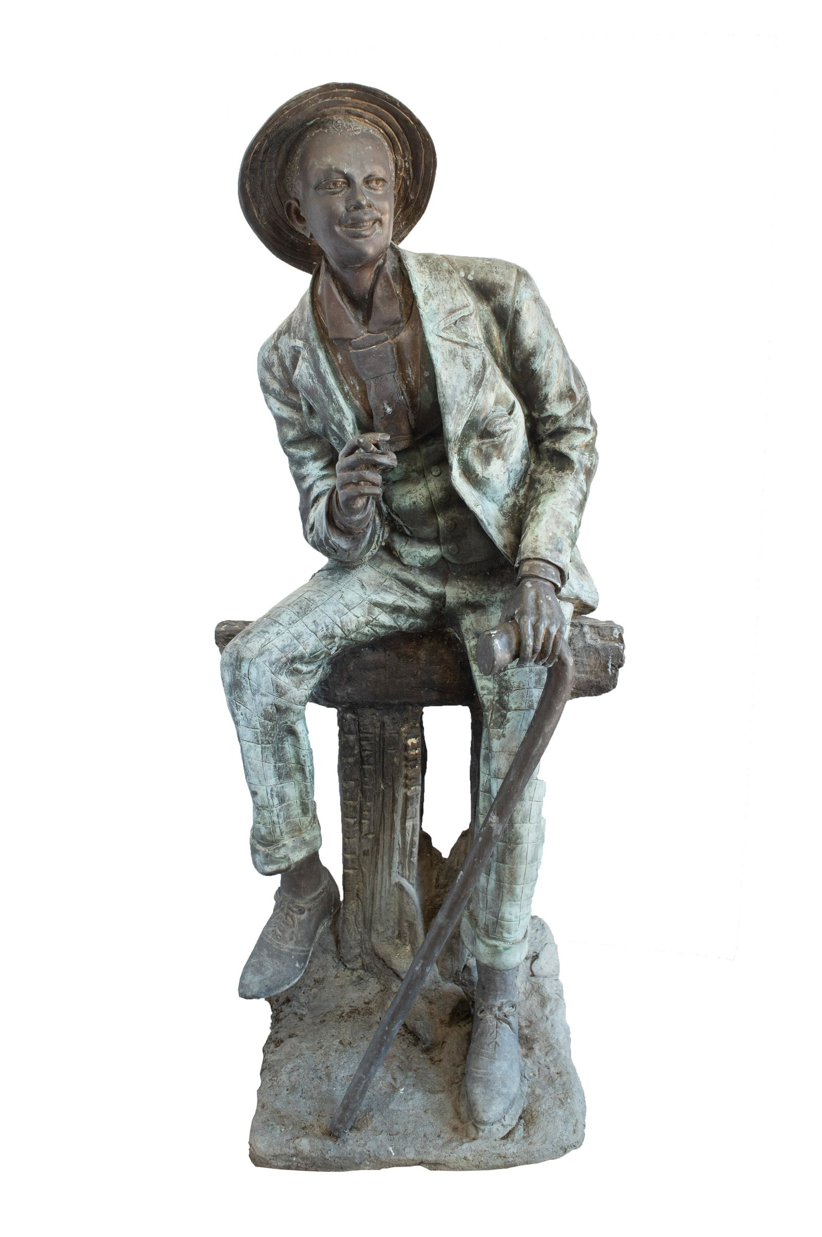 52" Farnsworth Bronze of Man w/ Cigar and Cane. (1 of 4)