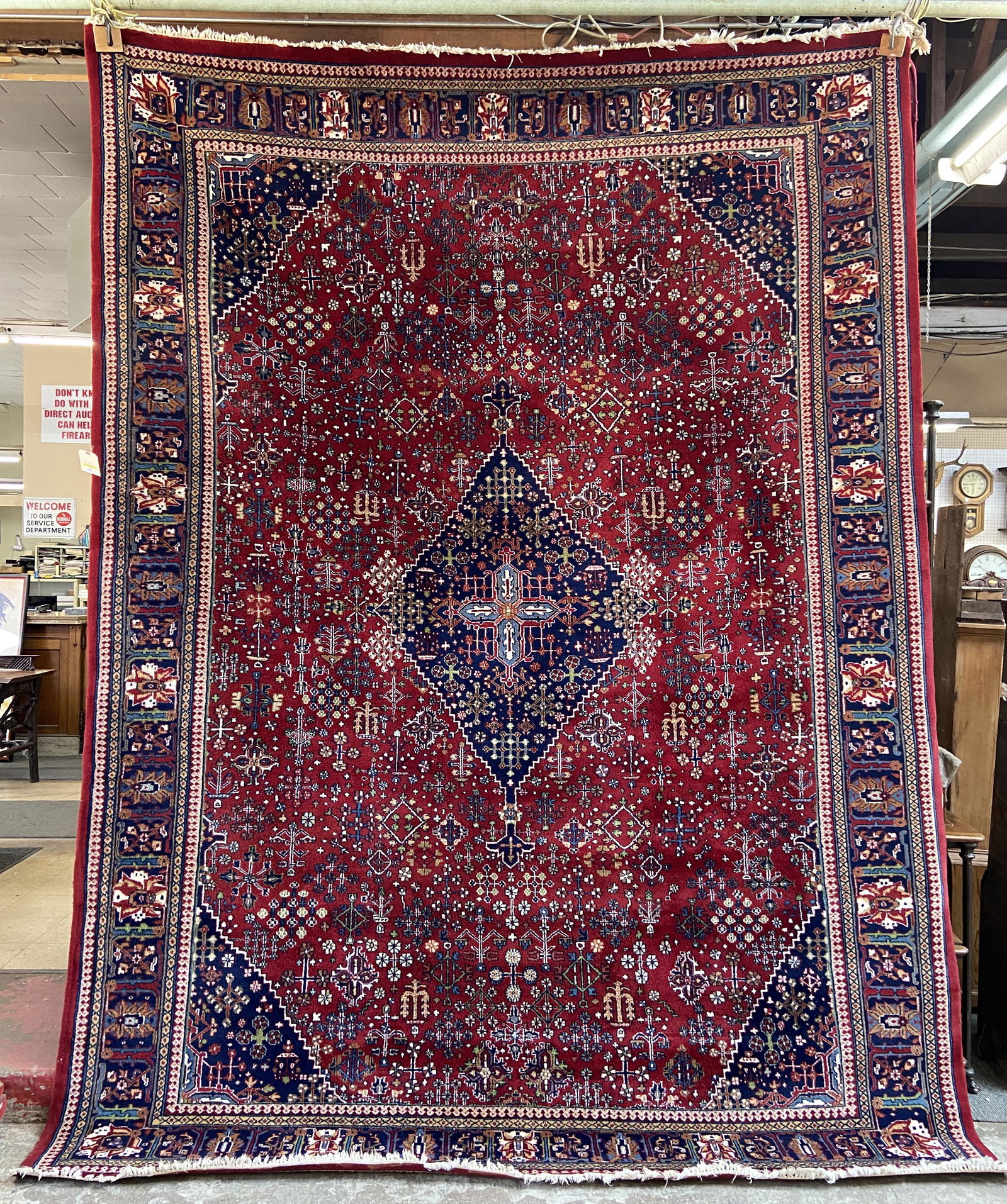9' x 12' Bidjar-Style Red & Blue Oriental Rug. (1 of 3)