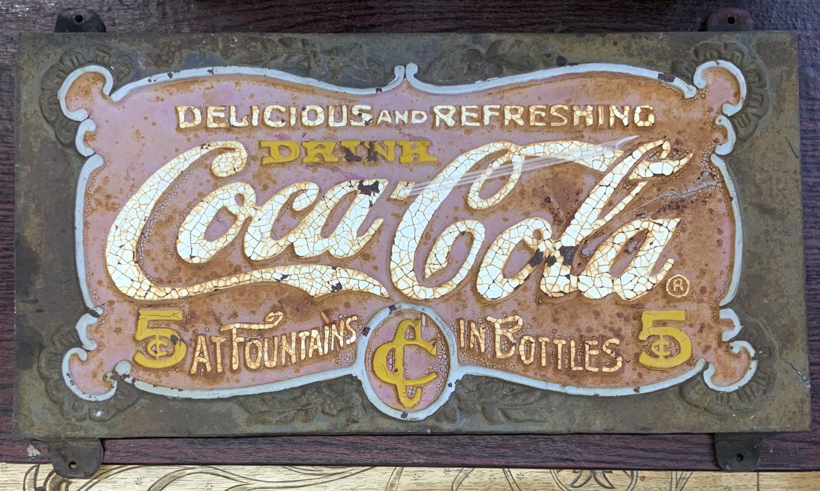 Cast Iron "Drink Coca-Cola" Sign. (1 of 2)