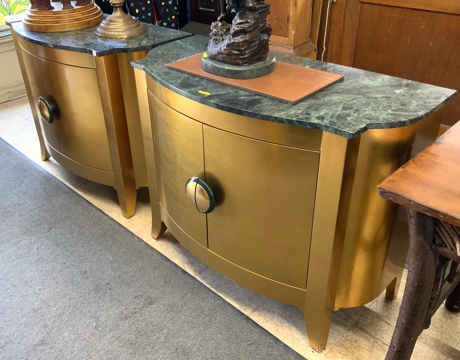 Pair of Interior Crafts Marble Top Side Cabinets. (1 of 1)