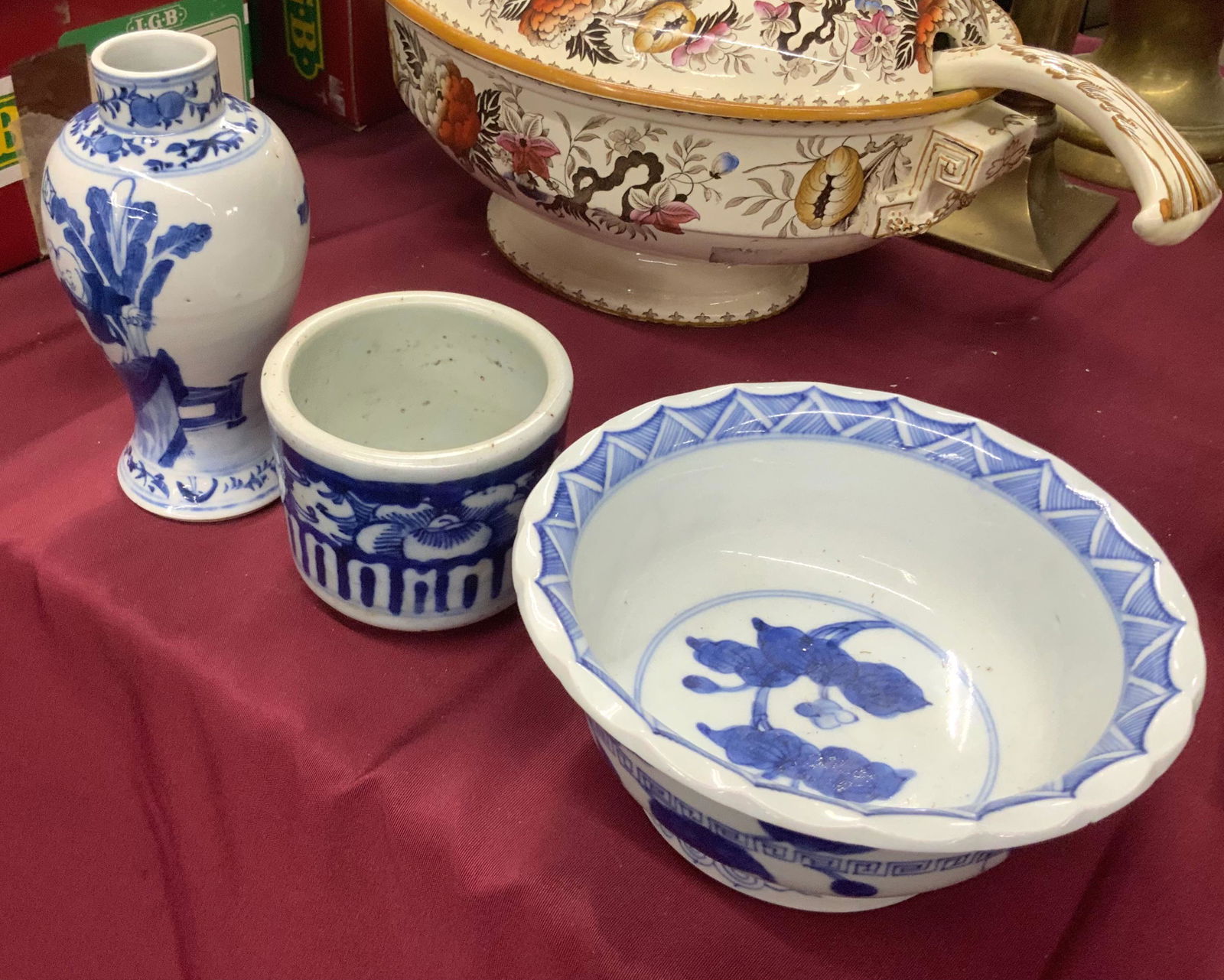 Lot of 3 Asian Blue & White Porcelain Pieces. (1 of 1)