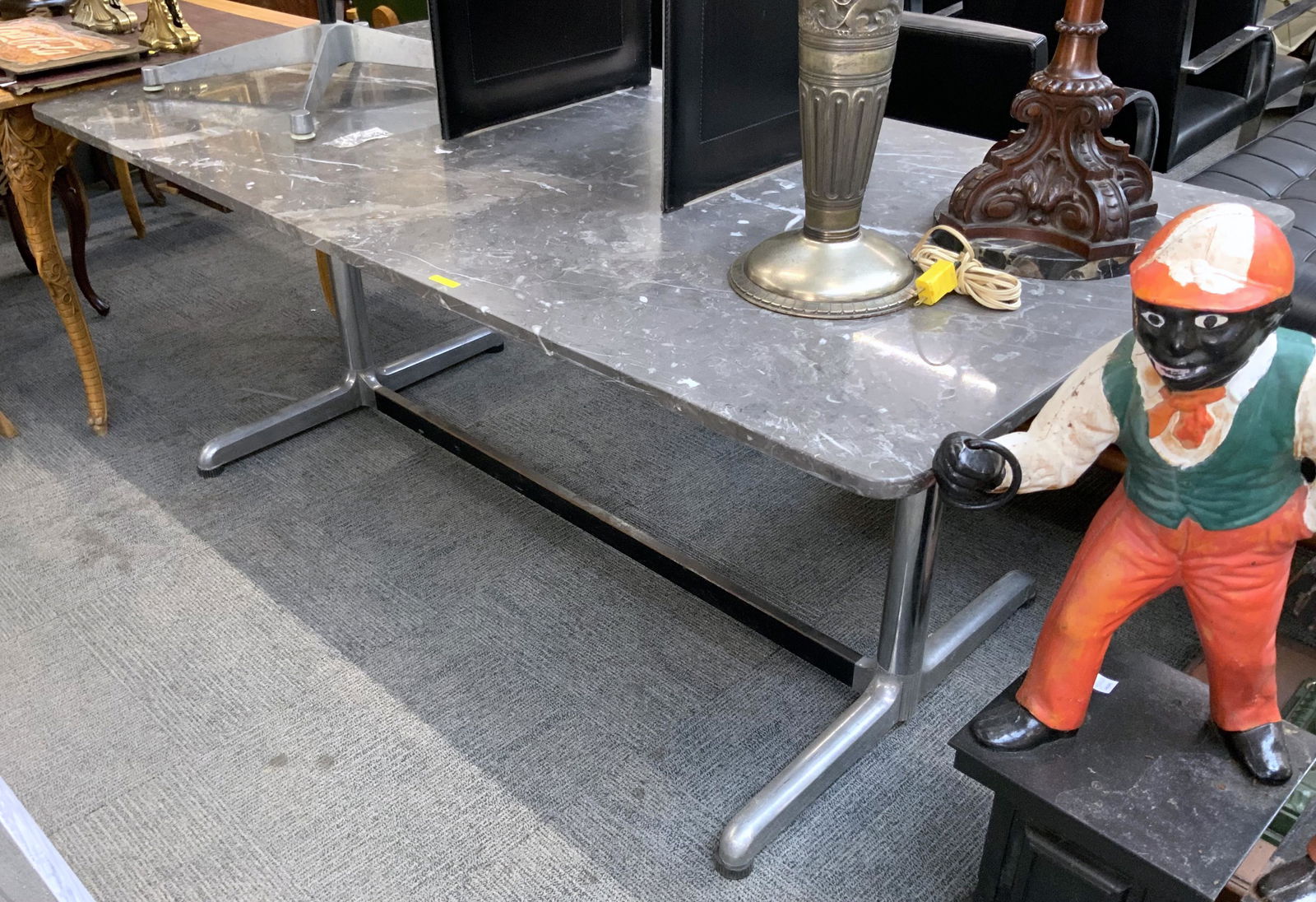 Marble Top Terrace-Style Pedestal Table. (1 of 1)