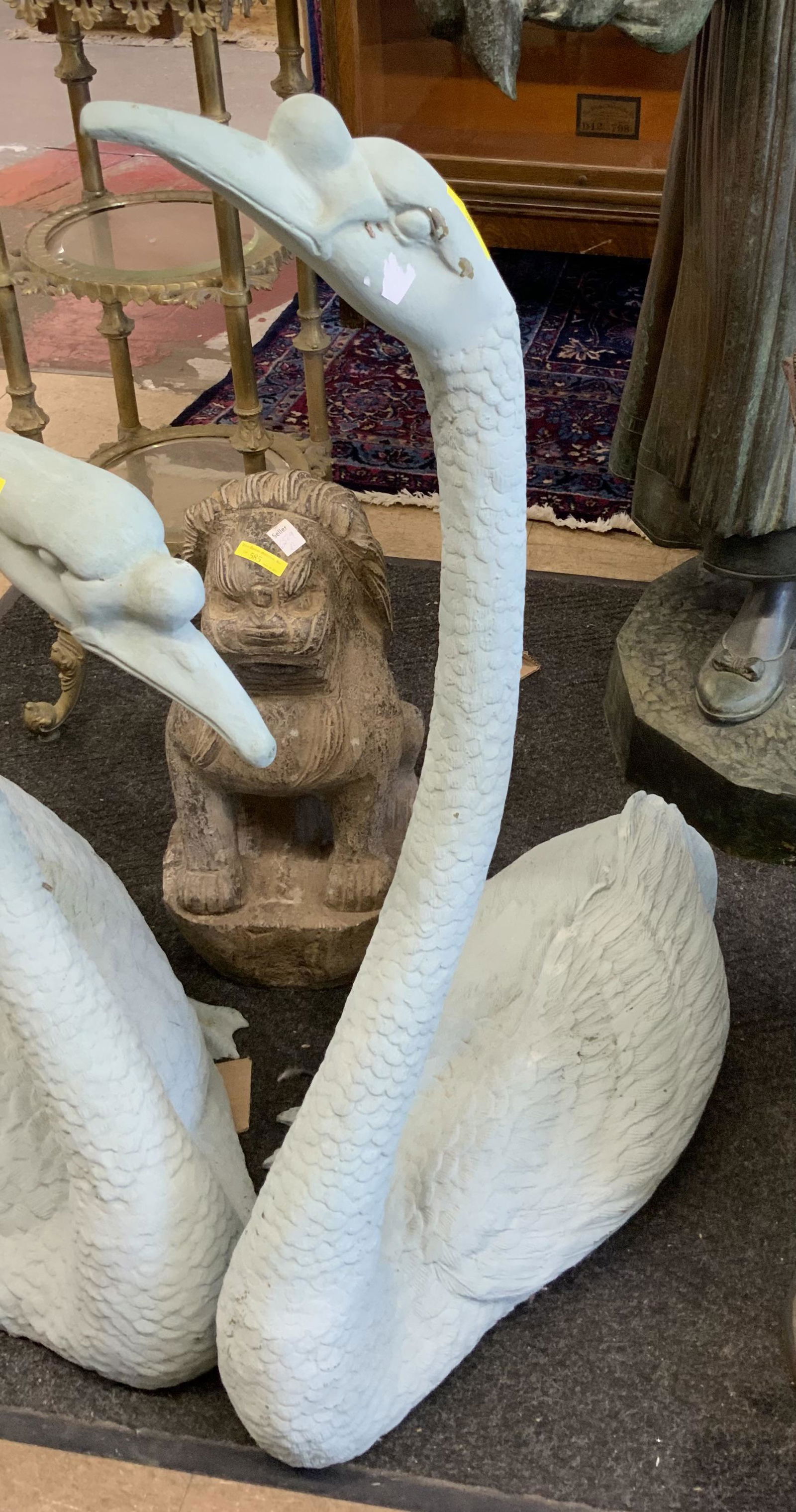 1 Bronze Swan Sculpture with Painted Finish. (1 of 1)