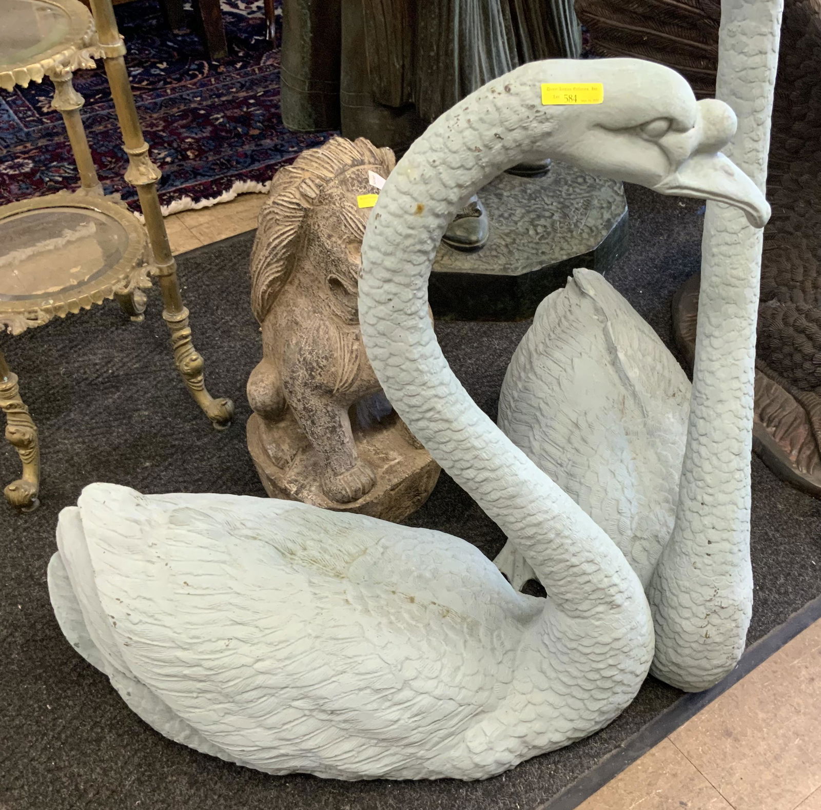 1 Bronze Swan Sculpture with Painted Finish. (1 of 1)