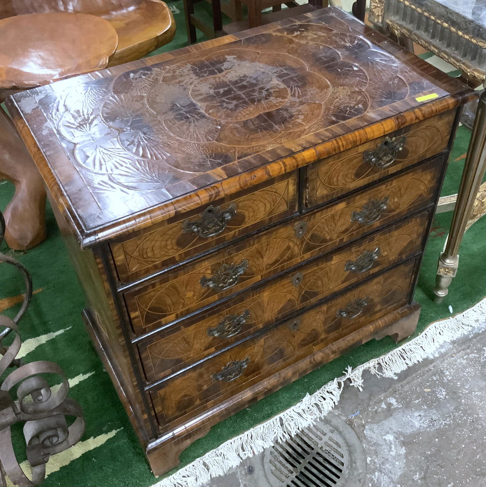 Antique Oyster Veneered Bachelor's Chest. (1 of 1)