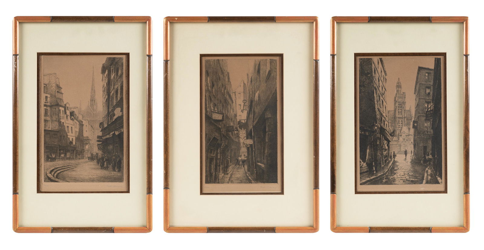 Lot of 3 Etchings sgd. Victor Maunier. (1 of 10)