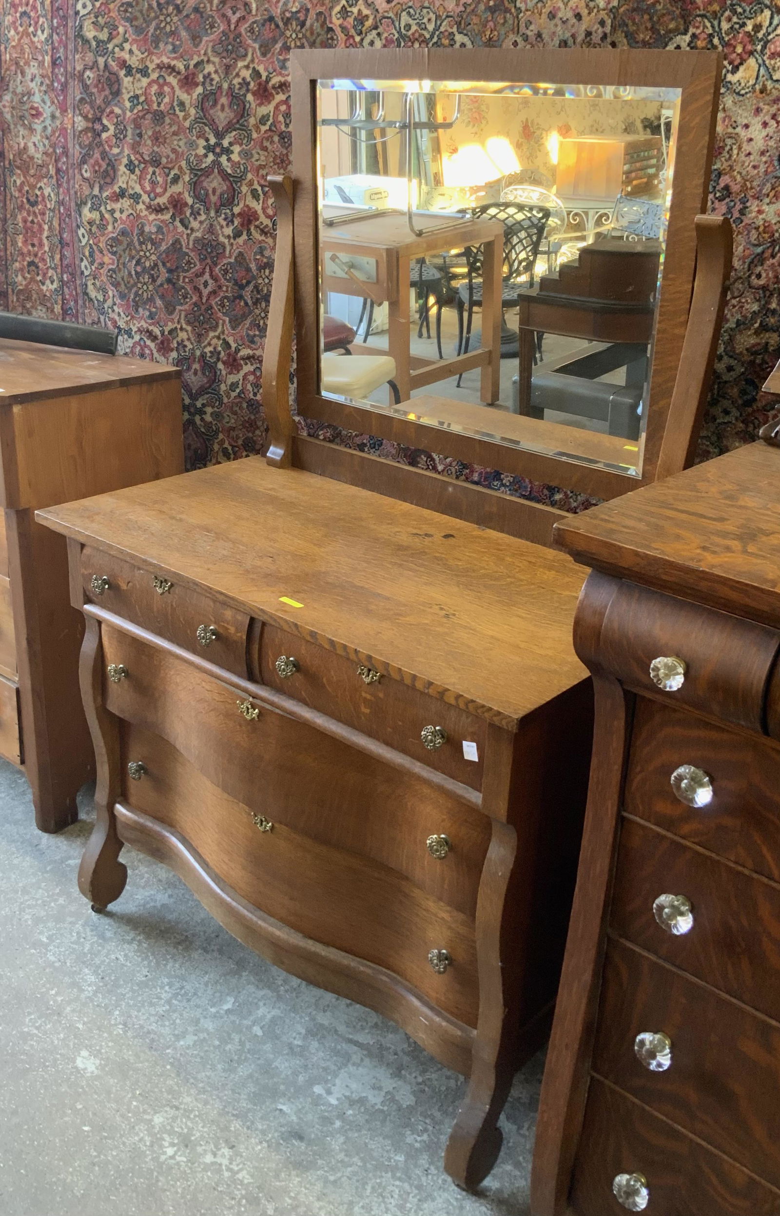 Antique Oak Dresser with Mirror. (1 of 1)