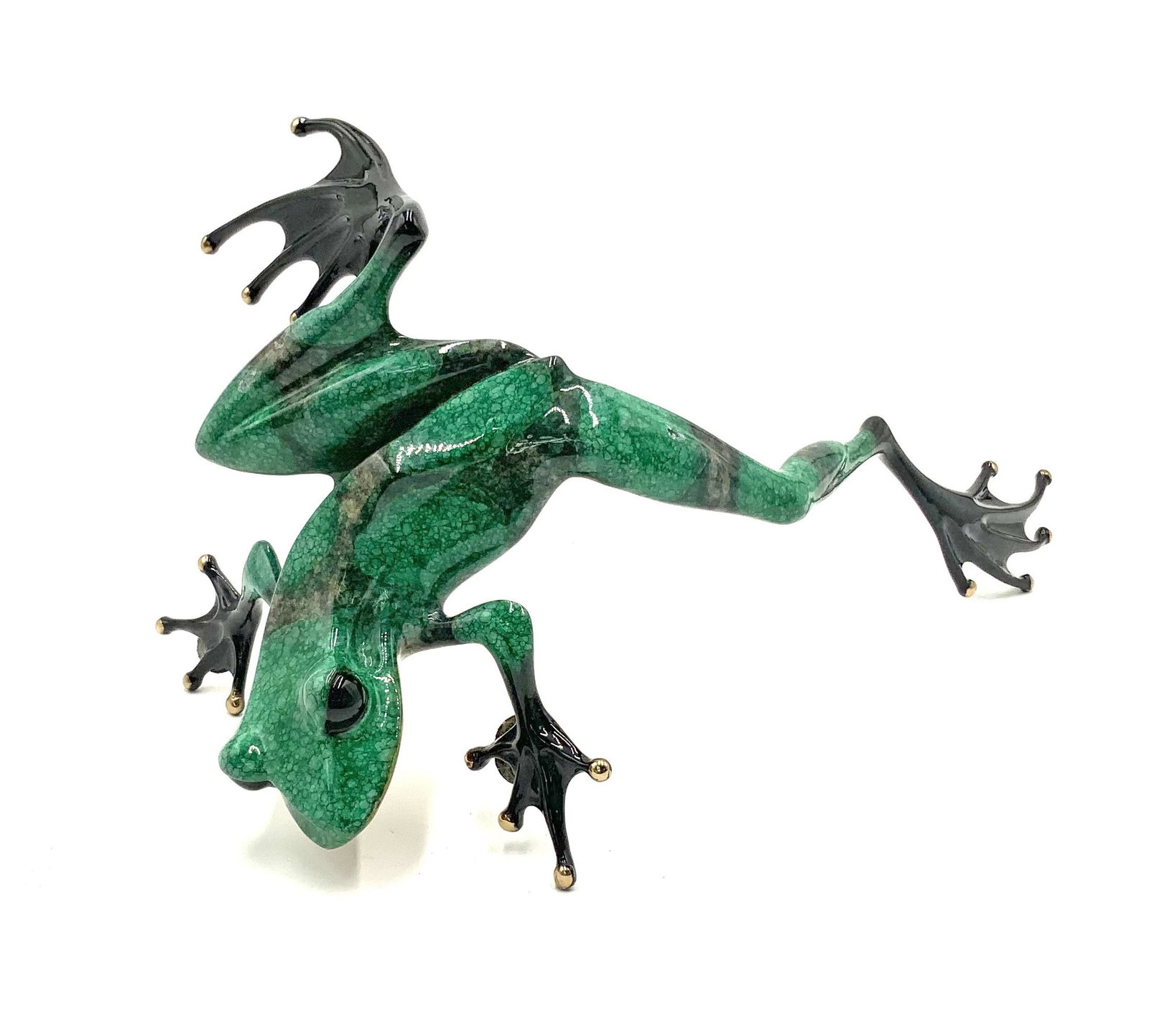 Tim Cotterill Bronze Ledge-Hugging Frog. (1 of 4)