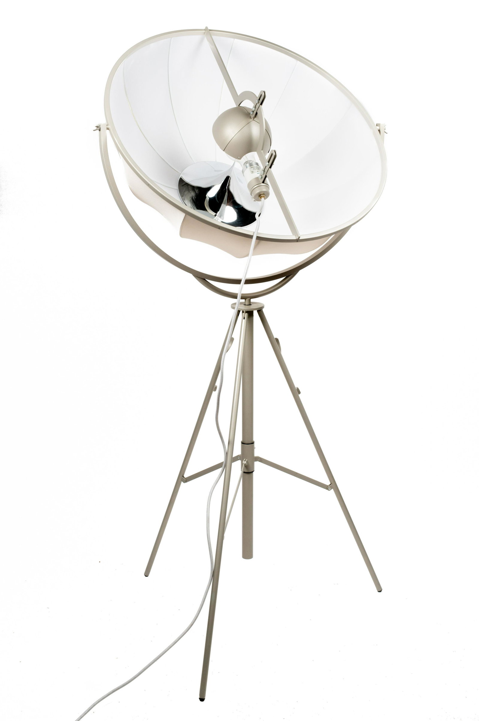 Fortuny Floor Lamp by Mariano Fortuny y Madrazo.: A Modern Lamp Made by Pallucco, Italy. It Works and is in Very Good Condition. The Lamp measures 75" Tall. The Dome Portion measures 34" in Diameter. Third-Party Freight Shipping or Personal Pickup Re