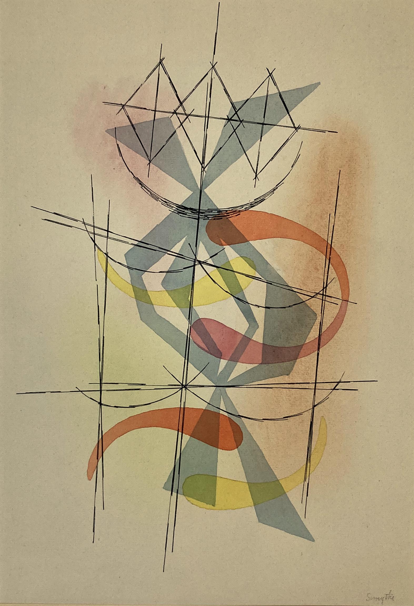 Abstract Watercolor Work by Willard G. Smythe. (1 of 3)