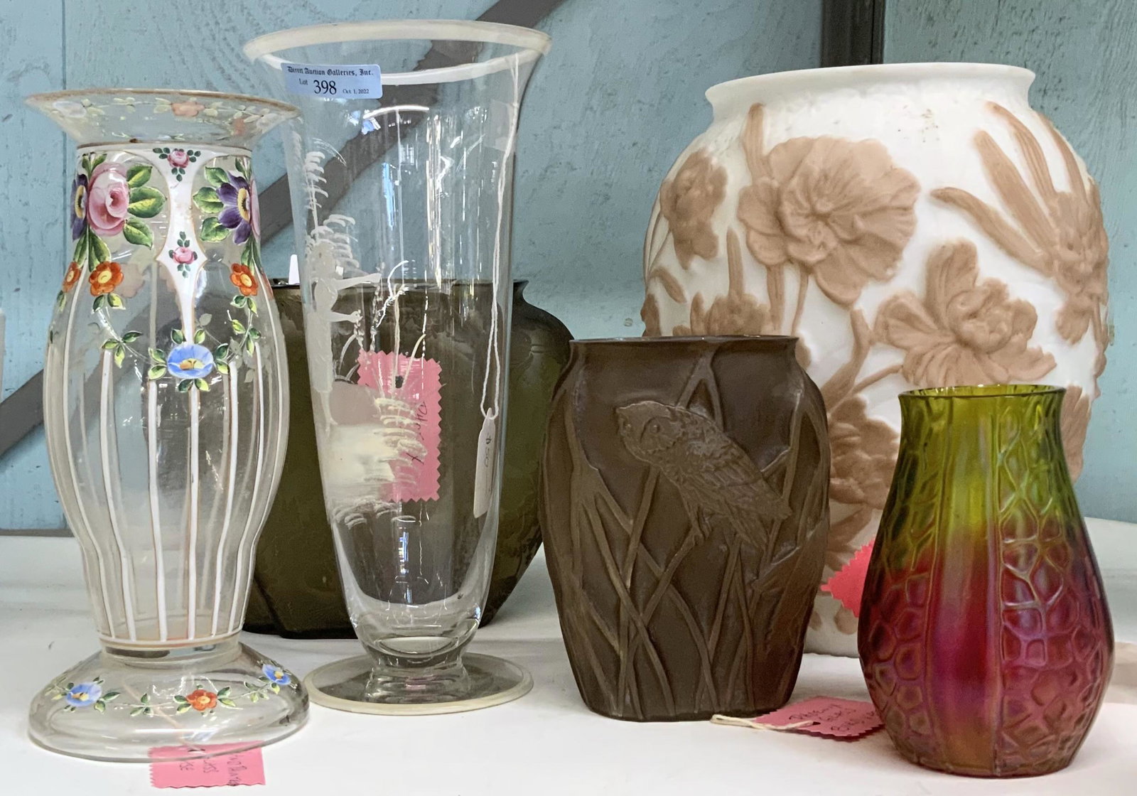 Lot of Glass Vases - Arts & Crafts, Mary Gregory. (1 of 1)