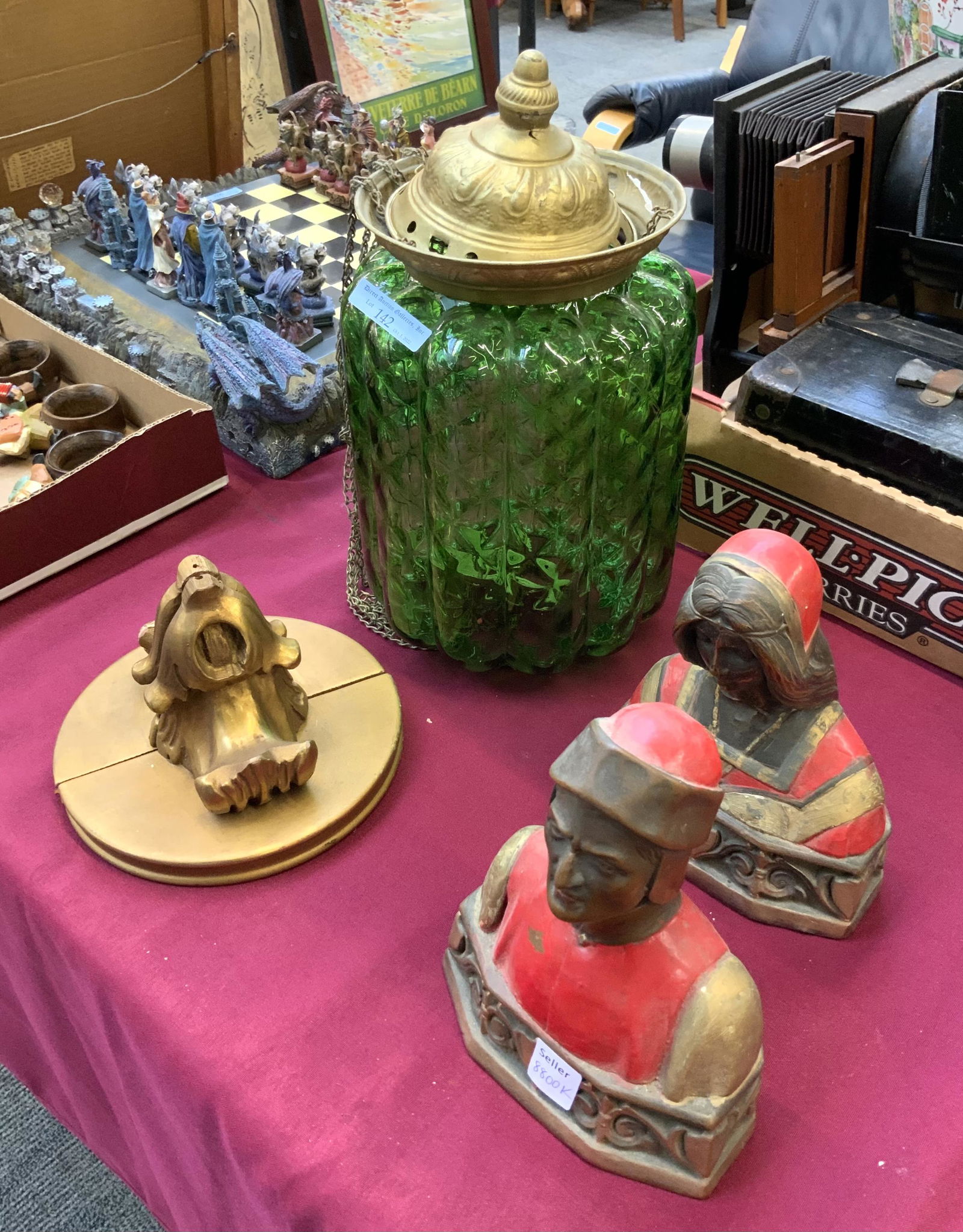 Lot: Dante & Beatrice Bookends & Other Items. (1 of 1)