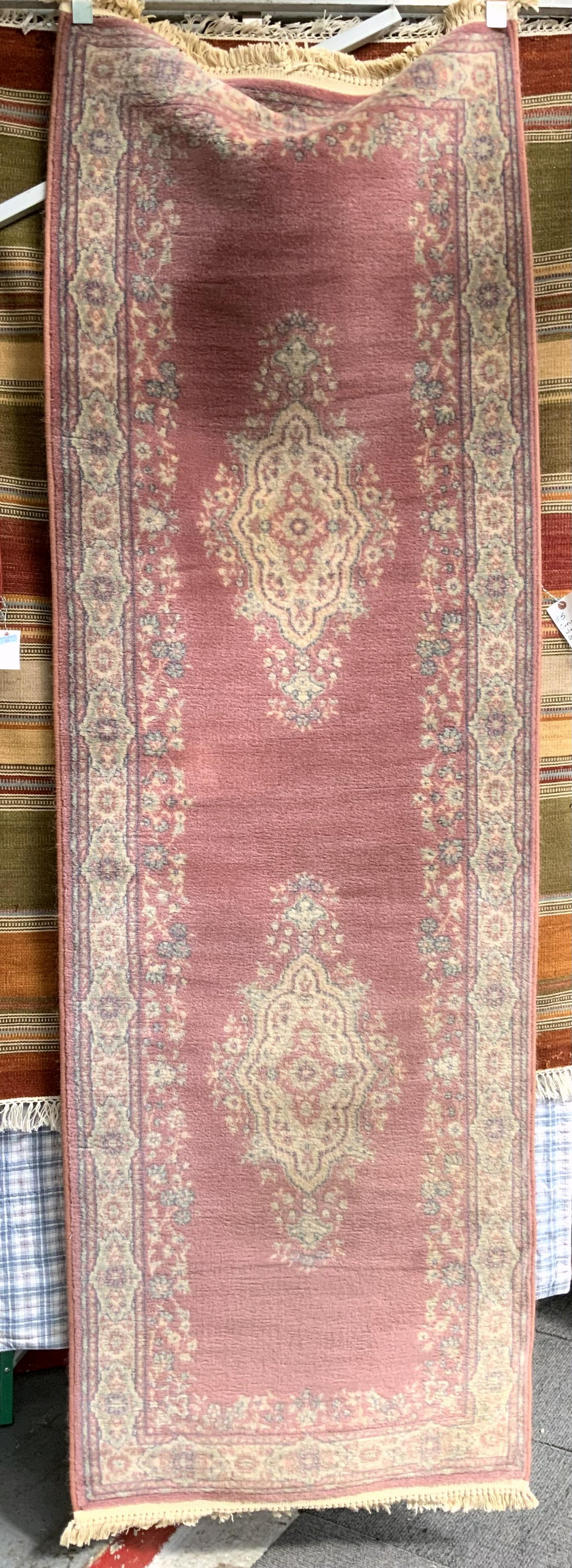 2' 8" x 8' 6" Pink Curistan Wool Rug. (1 of 2)