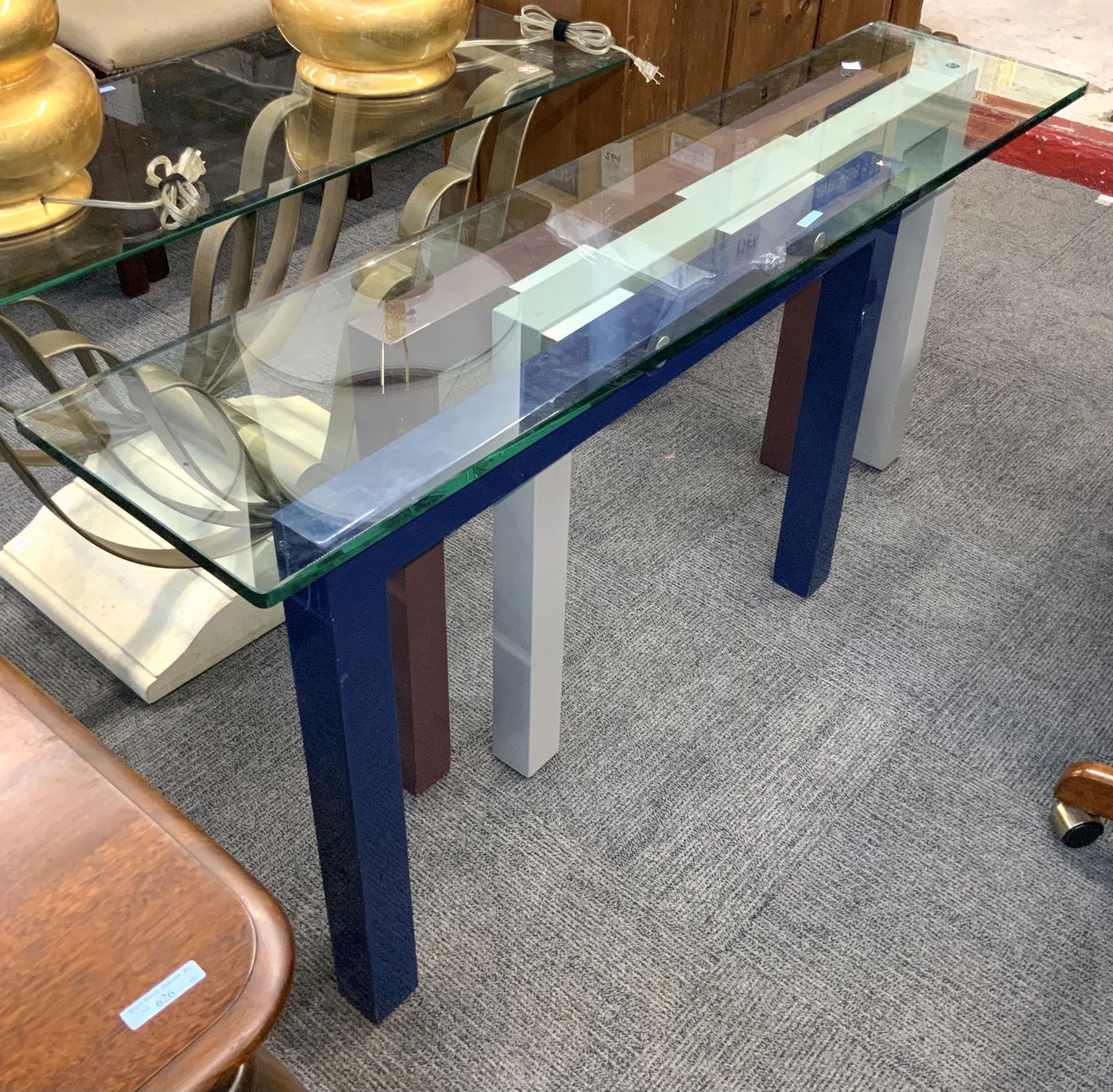 Modern Console Table with Glass Top. (1 of 1)