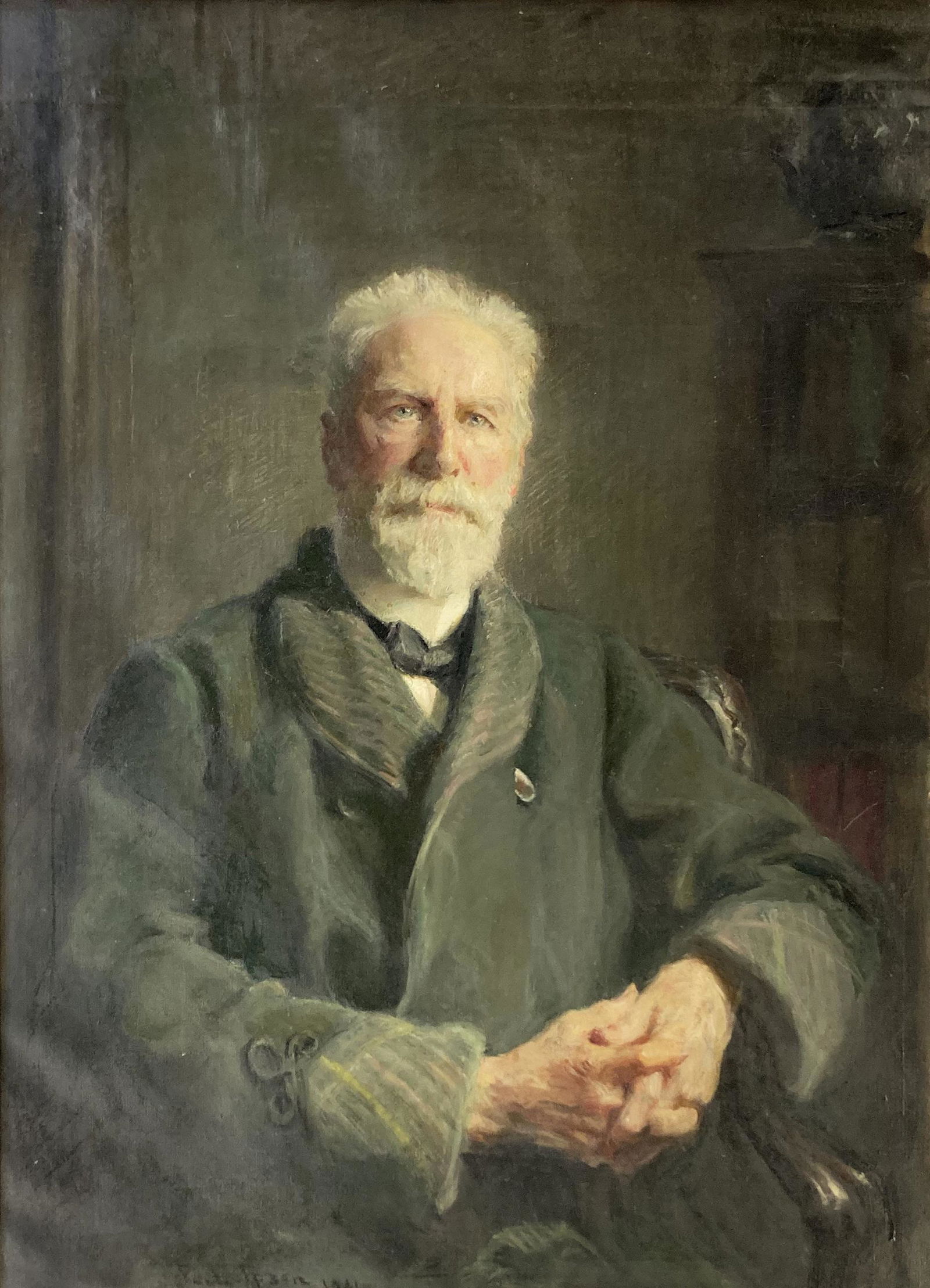 Oil Portrait of a Danish Farmer by Ernest L Ipsen. (1 of 5)