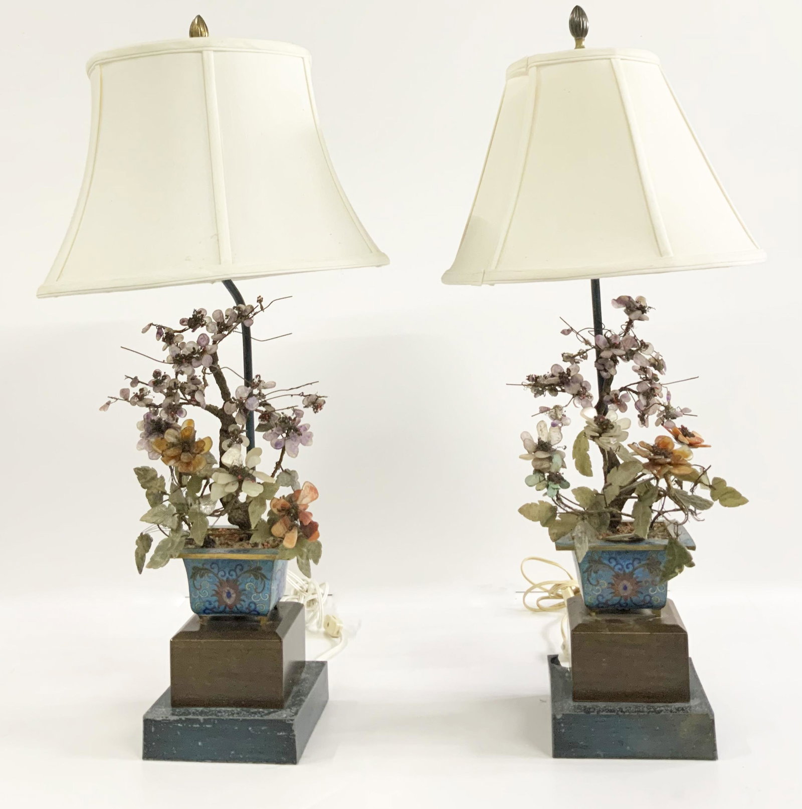 Pair of Chinese Mineral Tree Lamps. (1 of 5)