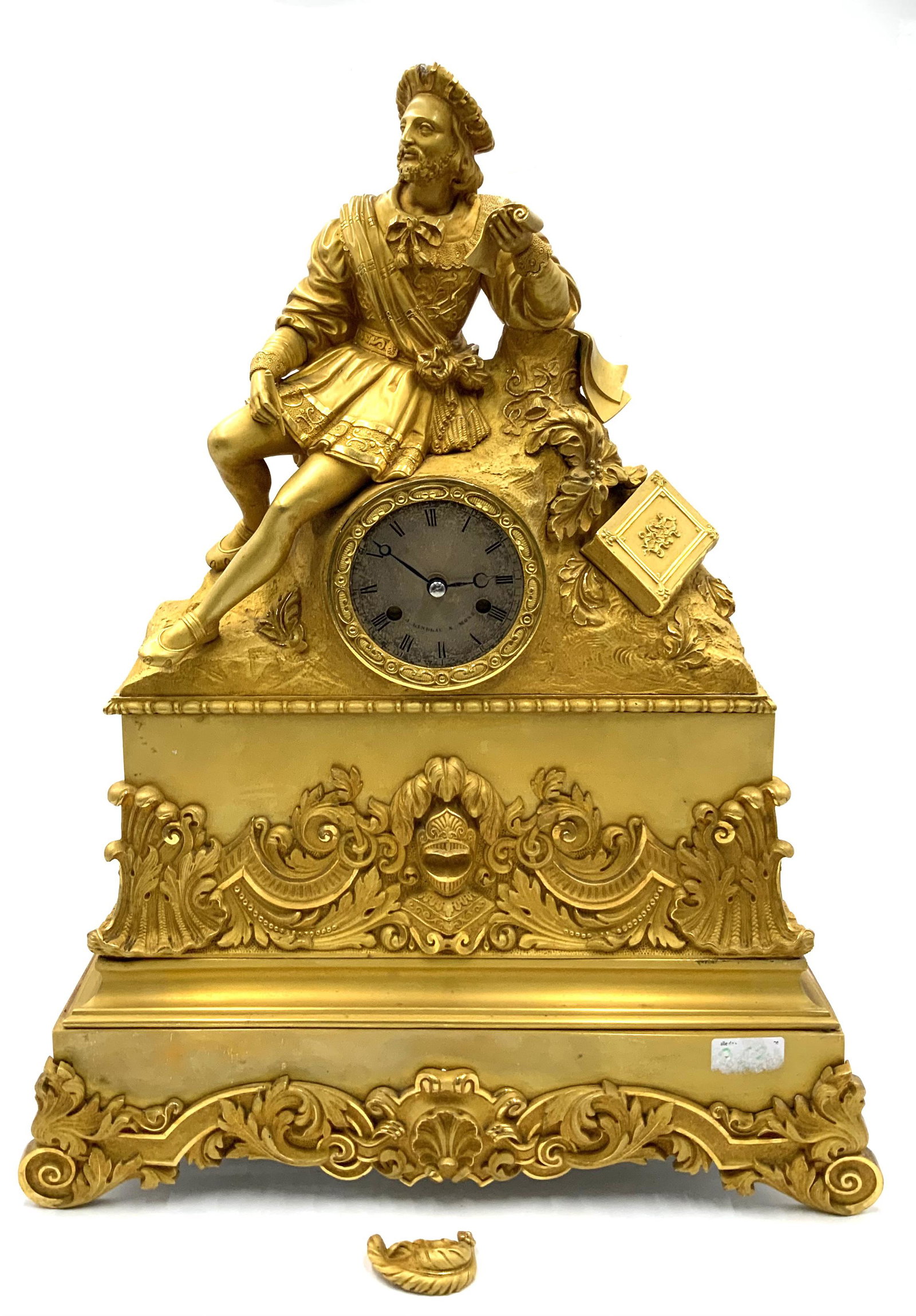 Antique Gilded Bronze Figural Mantel Clock. (1 of 4)