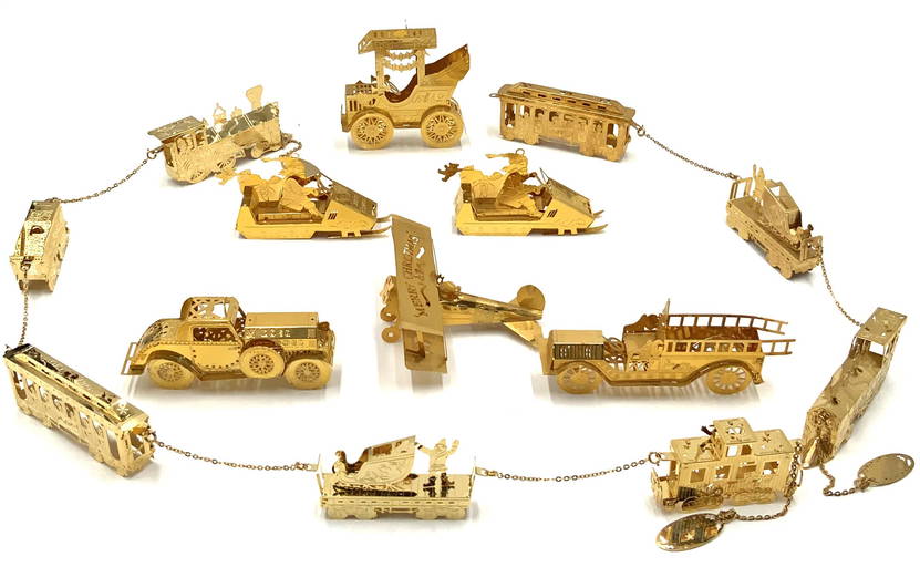 Lot of 14 Gorham 3D Vehicle Christmas Ornaments. (0324) on Dec 03