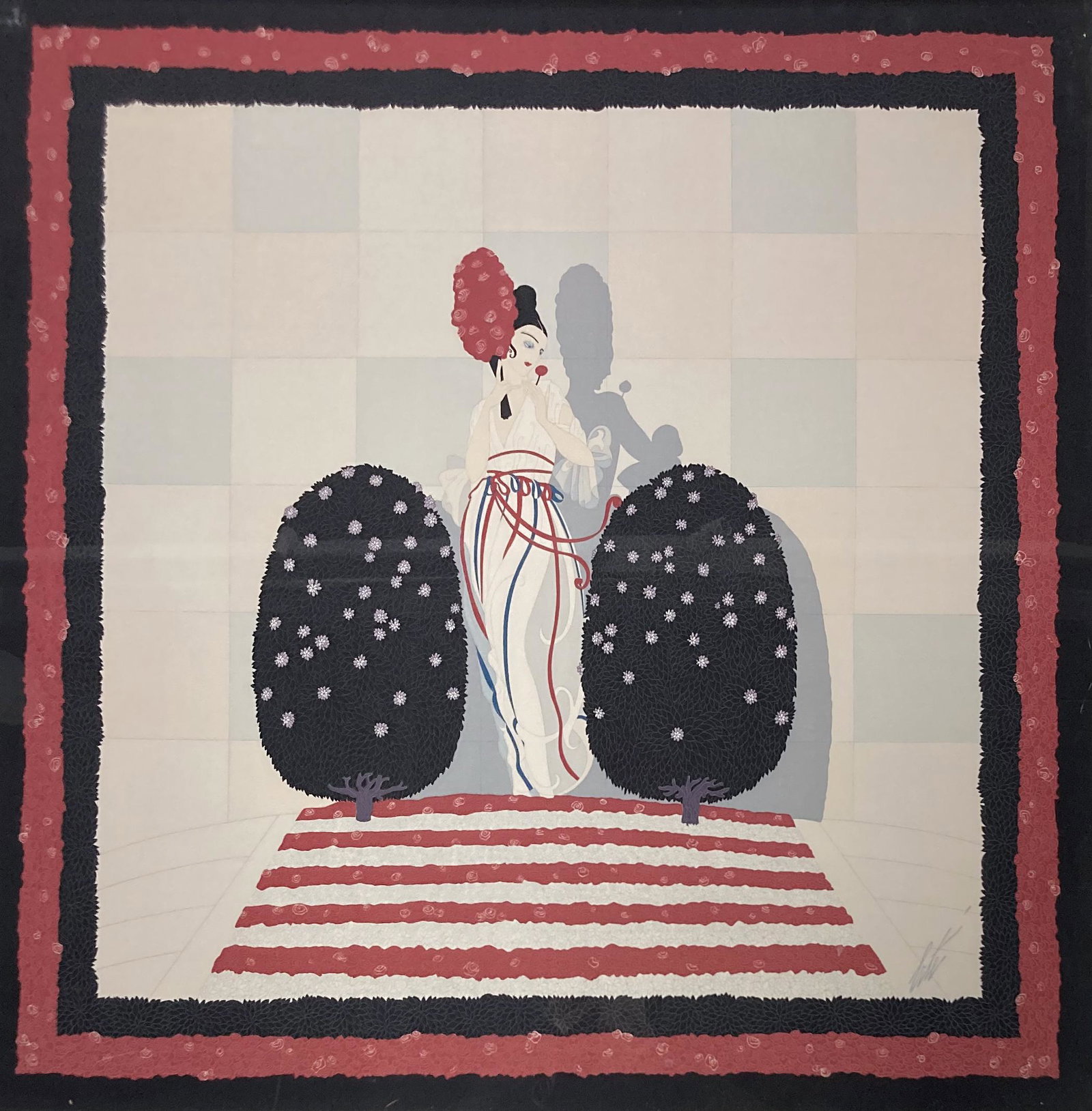 Framed Erte Scarf, "Lafayette". (1 of 5)