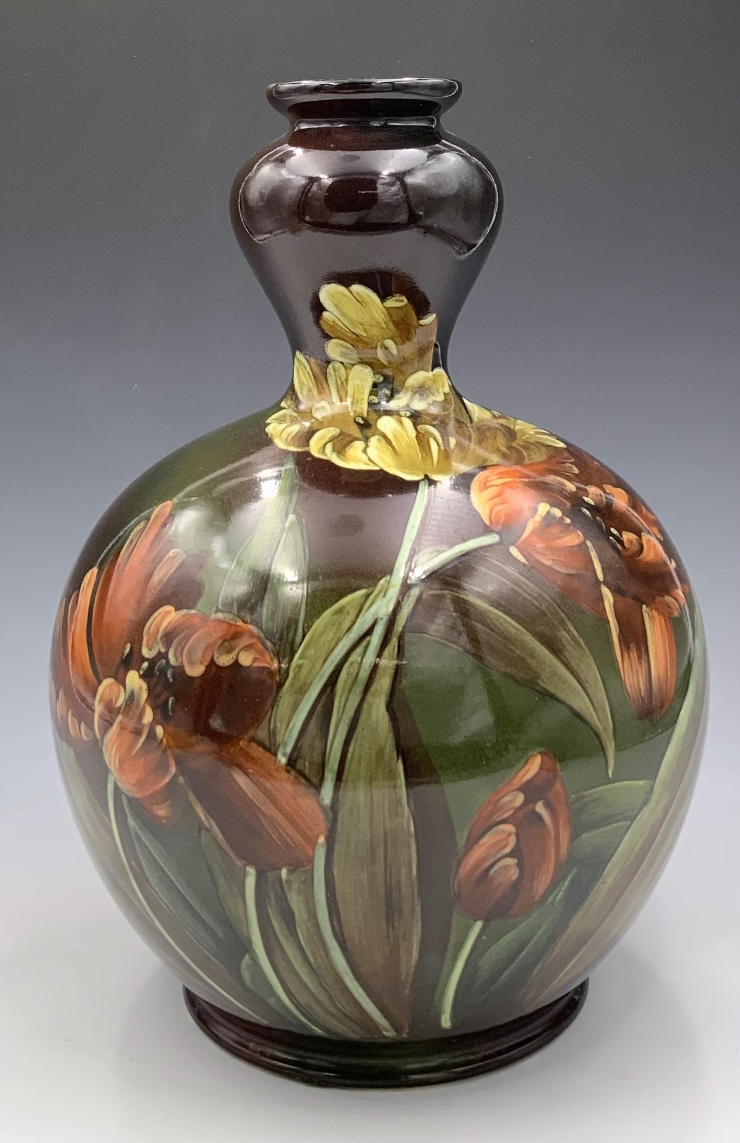 Royal Bonn Germany Vase w/ Painted Tulips.: Marked on the Underside. It Looks to be in Very Nice cosmetic condition. The Vase Measures 11" tall, 7 1/2" in diameter. Third-Party Shipping or Personal Pickup Required.