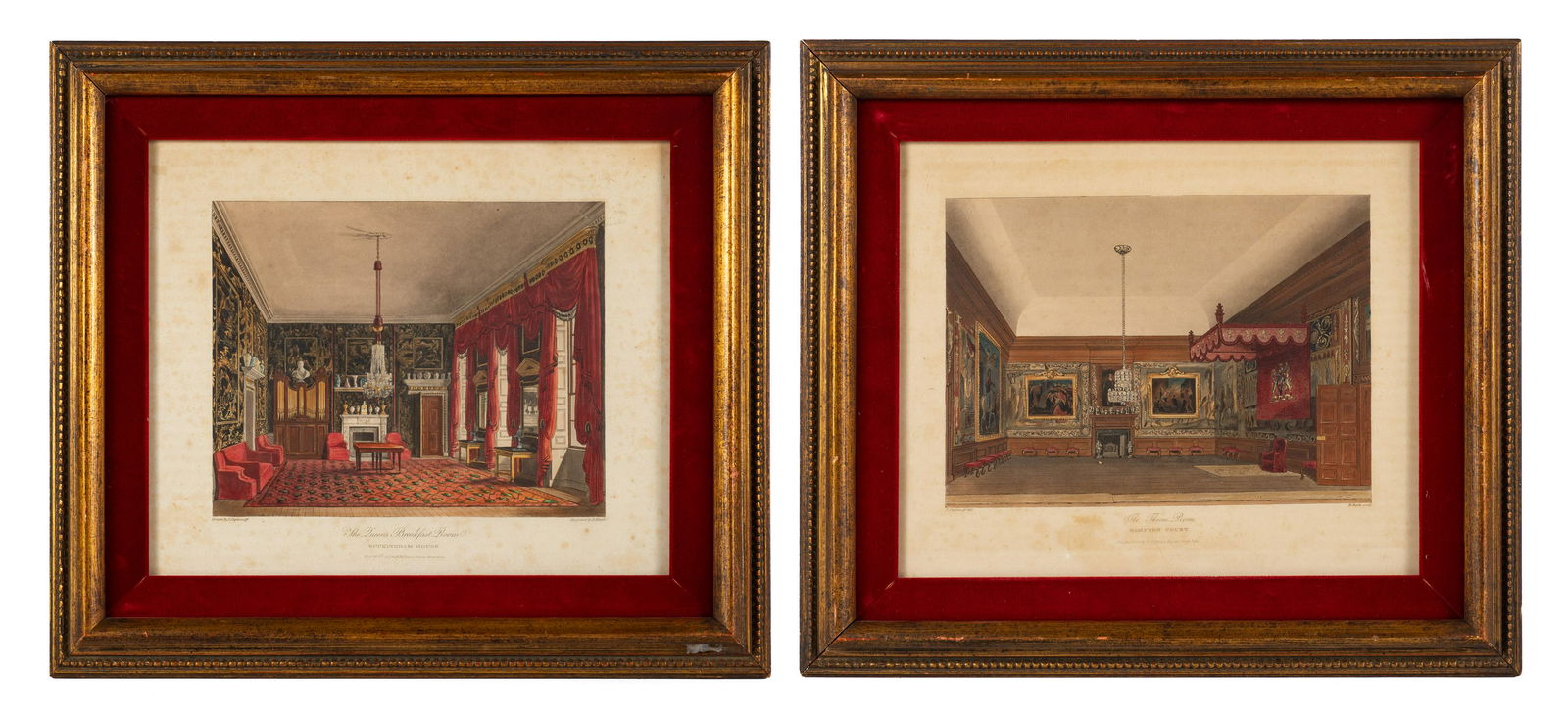Pr. of Hand-Colored Engravings of Buckingham House (1 of 13)