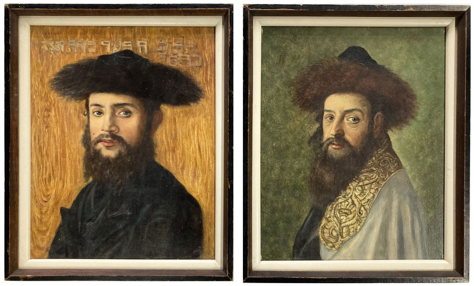 Pr of Oil Portraits of Hassidic Men by Casper Mine (1 of 5)
