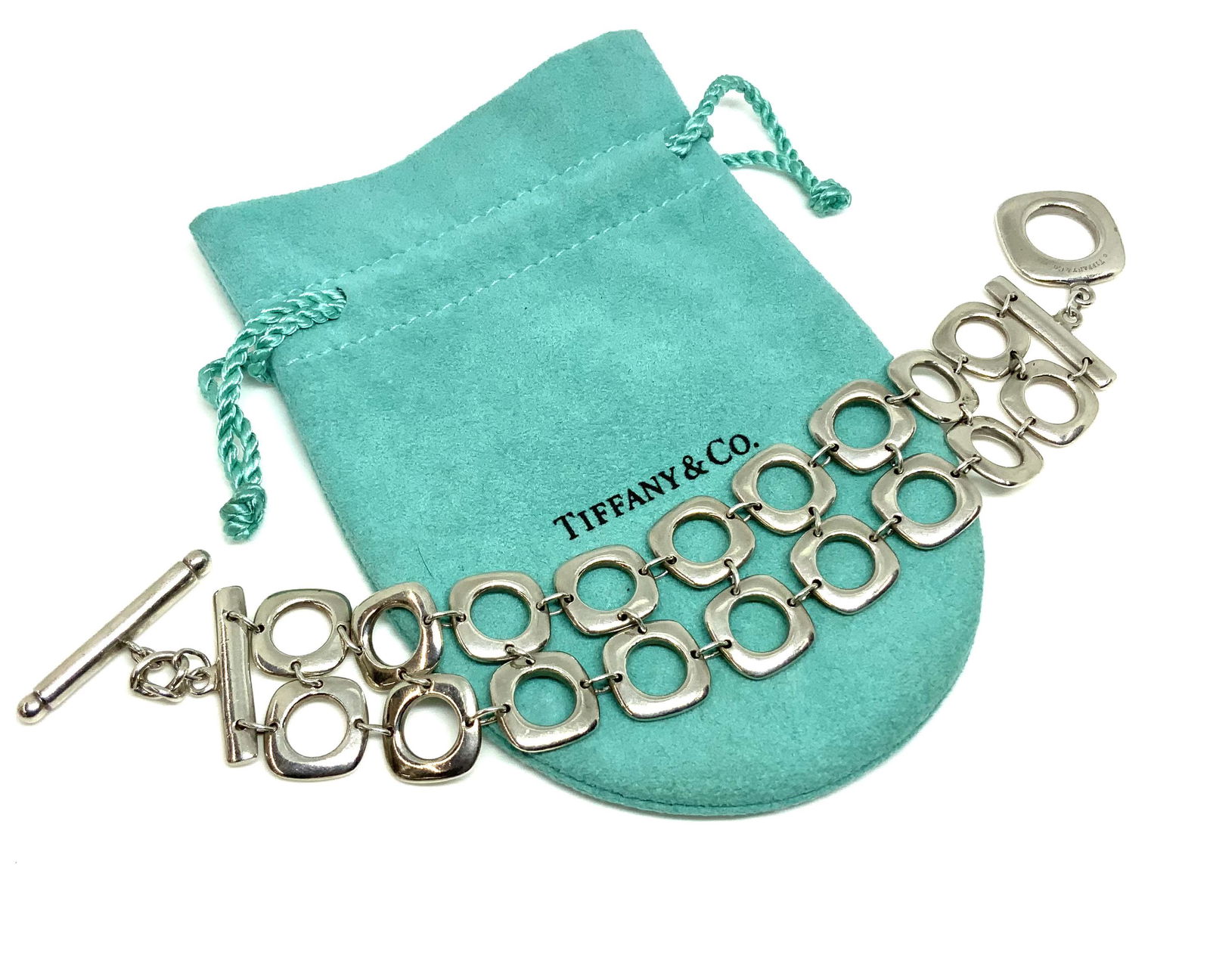 Tiffany & Co Double-Square Cushion Toggle Bracelet (1 of 2)