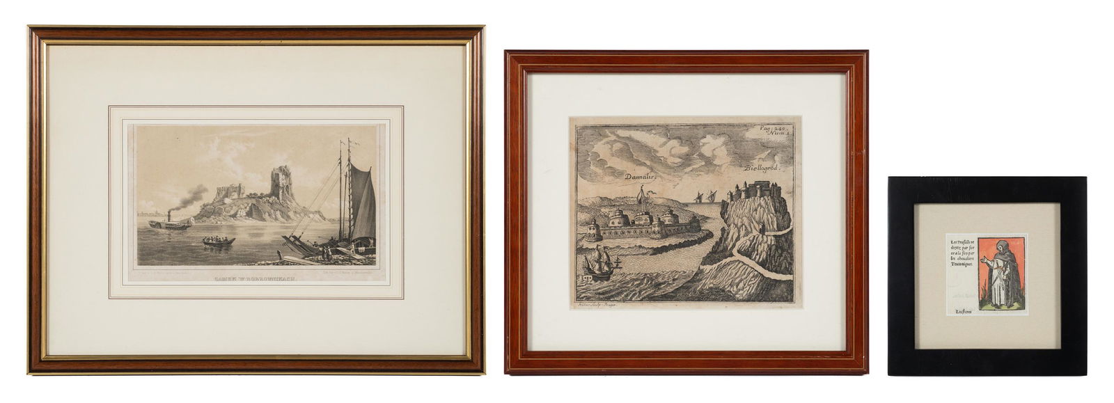 Lot of 3 Old Framed Engravings. (1 of 12)