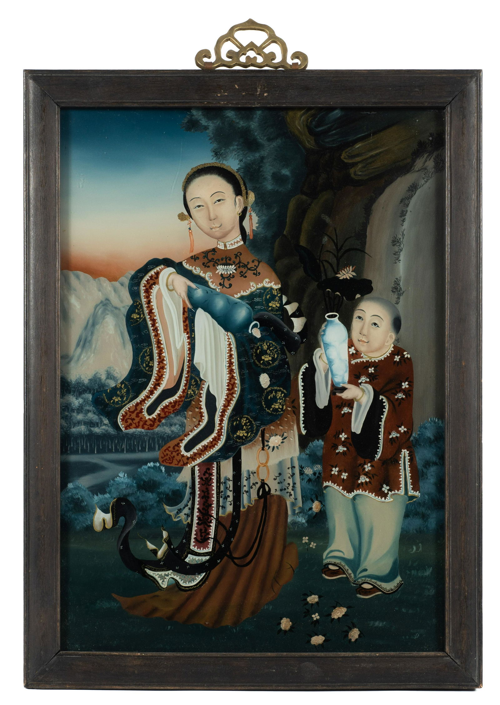 Chinese Reverse Painting on Glass. (1 of 3)