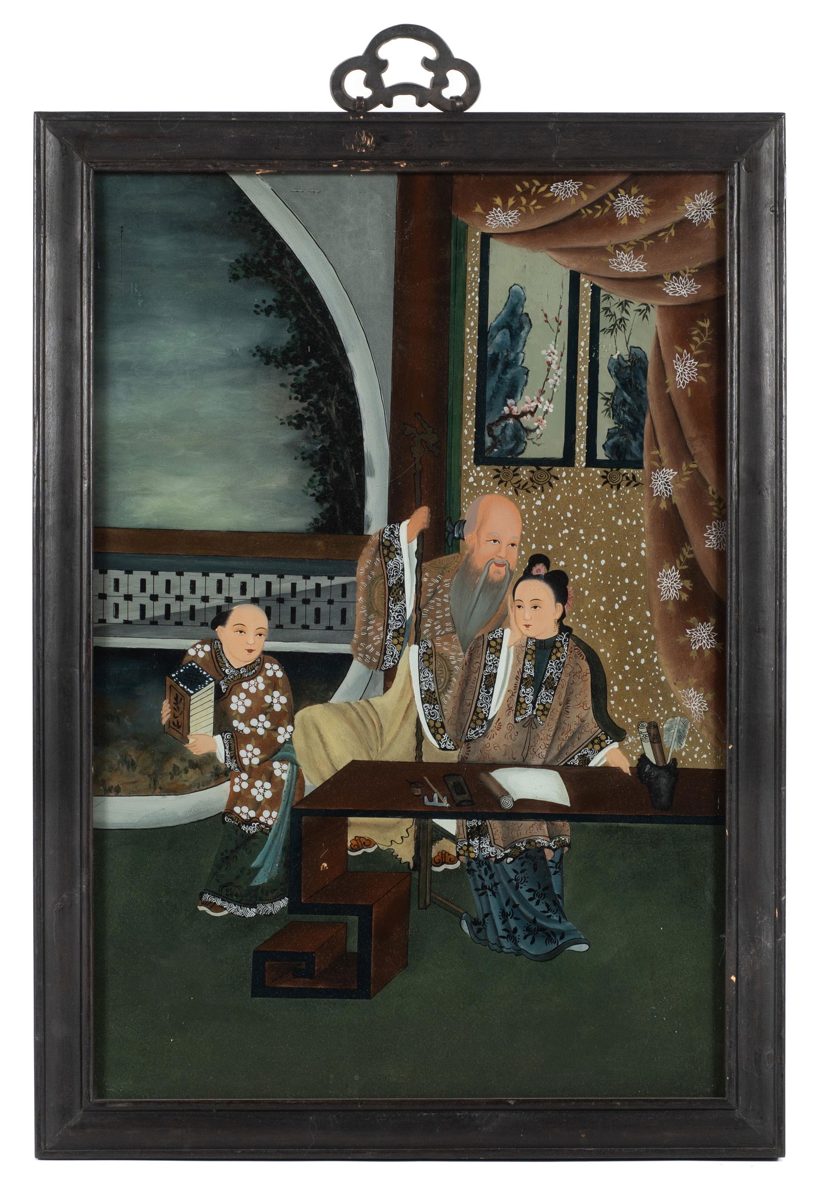 Chinese Reverse Painting on Glass. (1 of 3)