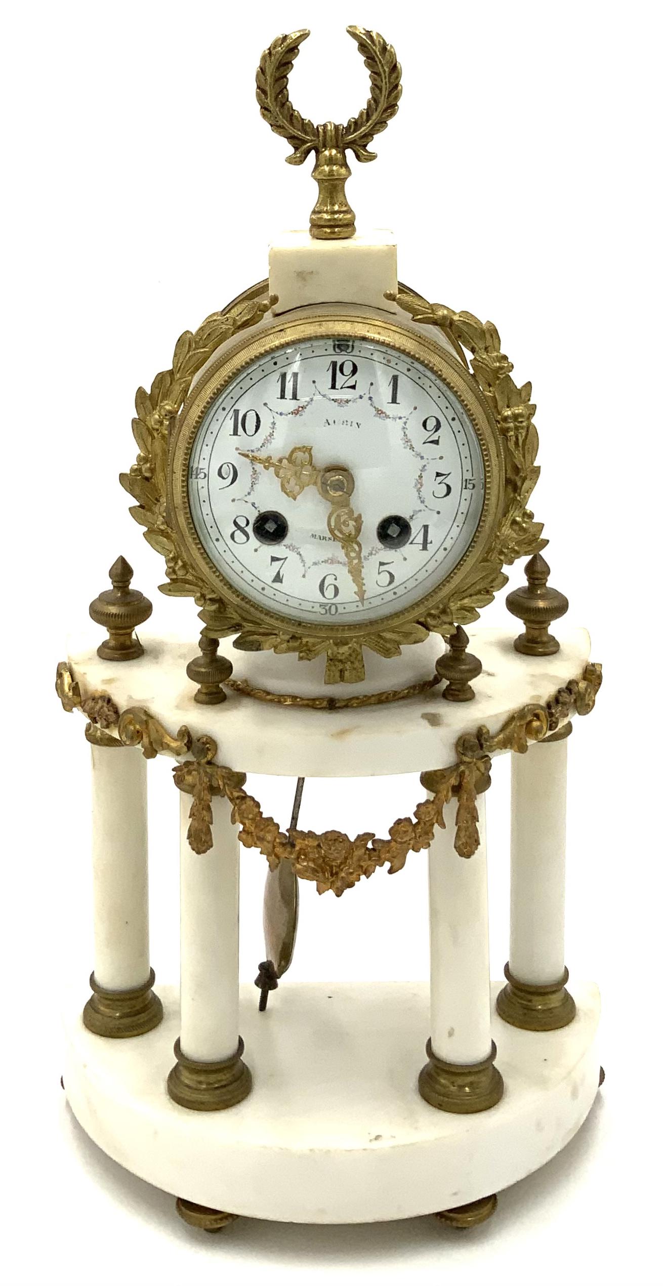 15" French Marble & Ormolu Clock. (1 of 4)