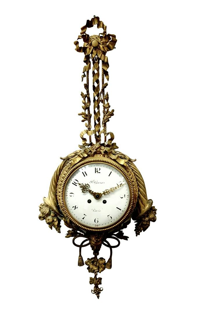 Antique French Gervais Bronze Wall Clock. (1 of 4)