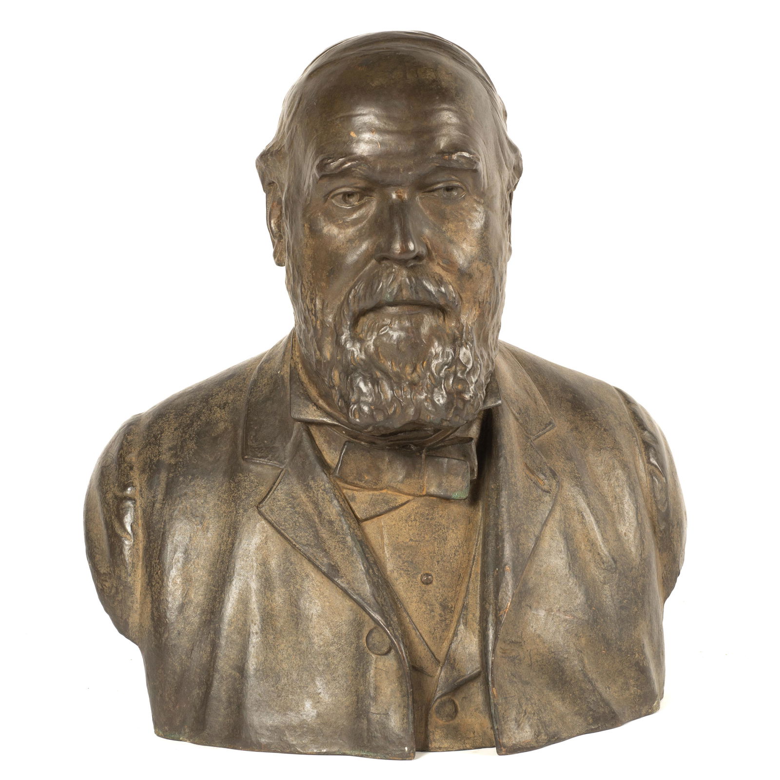 20" Bronze Bust of Bearded Man. (1 of 3)