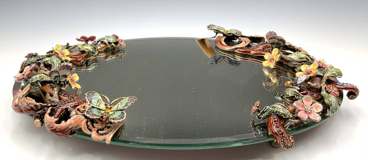 Jay Strongwater "Miranda" Mirrored Vanity Tray. Dec 31, 2022 Direct