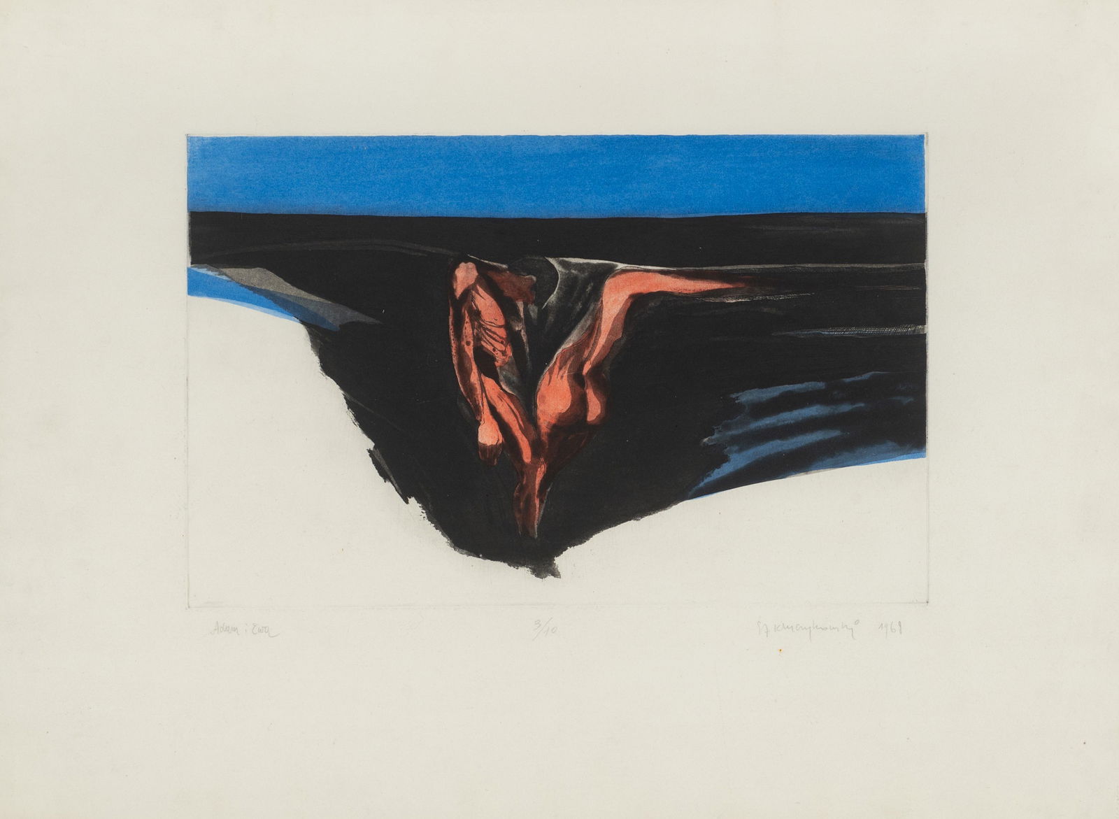 Etching, "Adam & Eve" Sgd. Stanislaw Kluczykowski. (1 of 4)