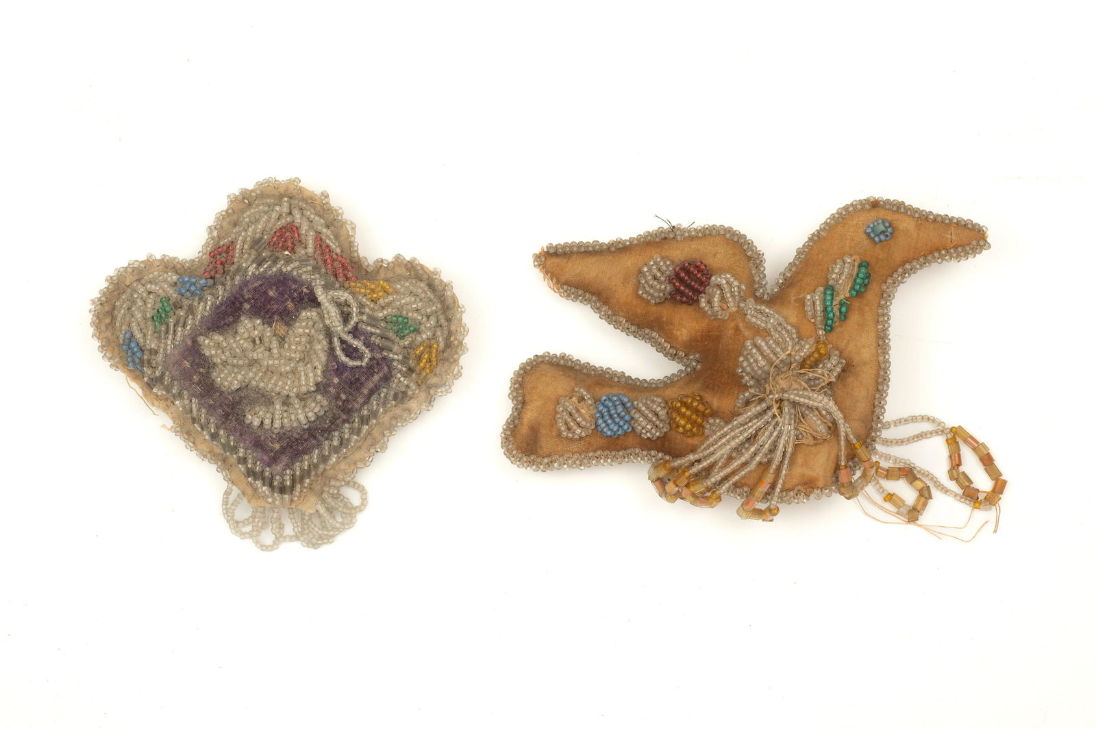 Lot of 2 Small Beaded Iroquois Cushions. (1 of 2)