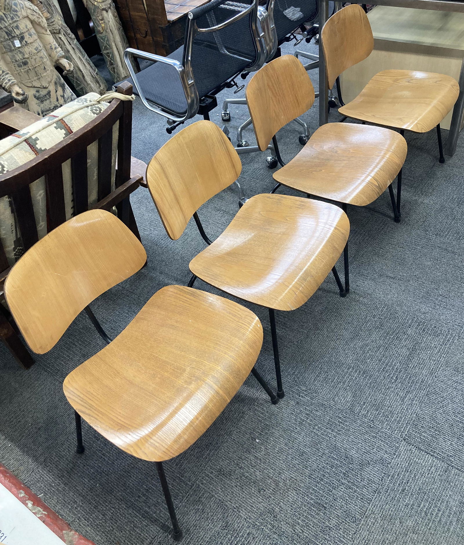 Set of 4 Eames DCM Chairs - Early Label. (1 of 4)