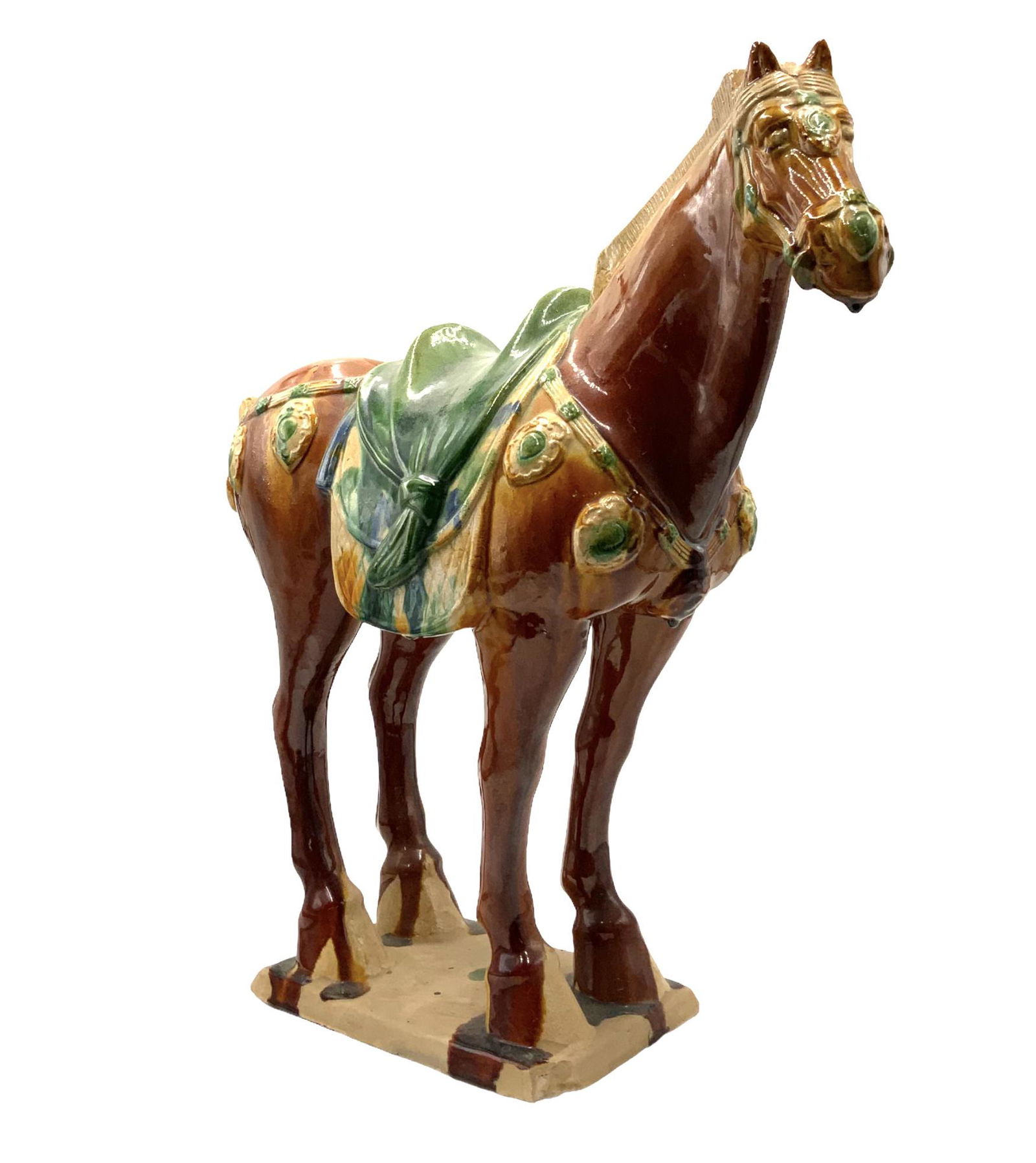 Large Tang-Style Glazed Chinese Horse Figure. (1 of 4)