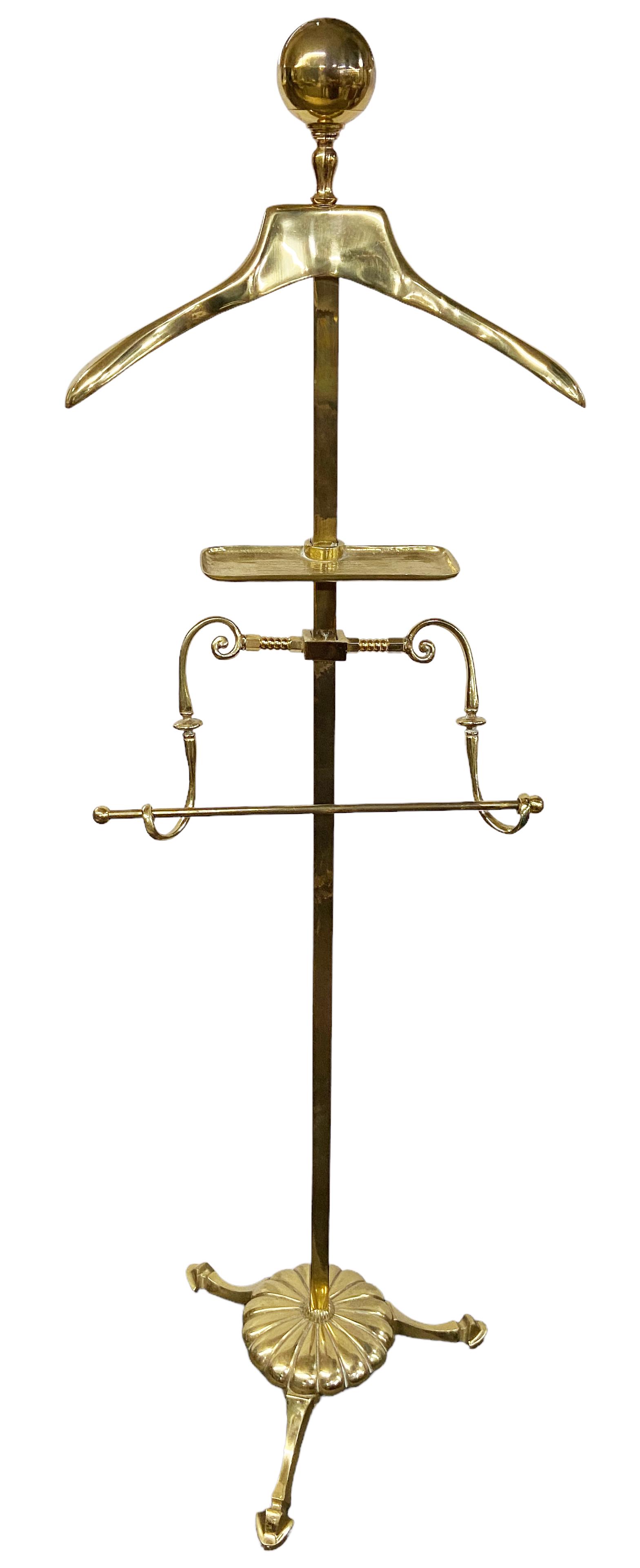 Brass Valet Stand with Tray and Hanger. (1 of 2)