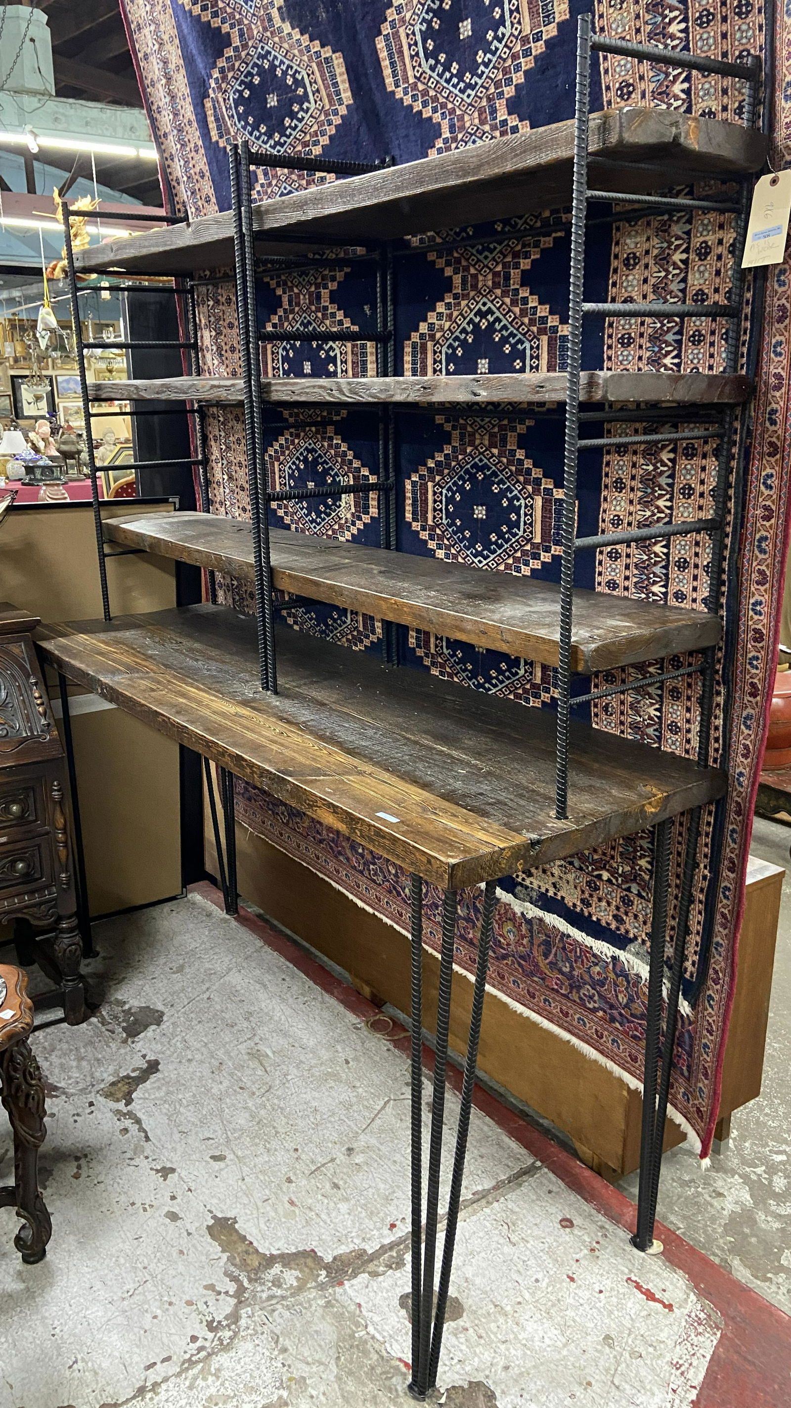 Large Industrial Style Iron & Wood Shelving Unit. (1 of 1)