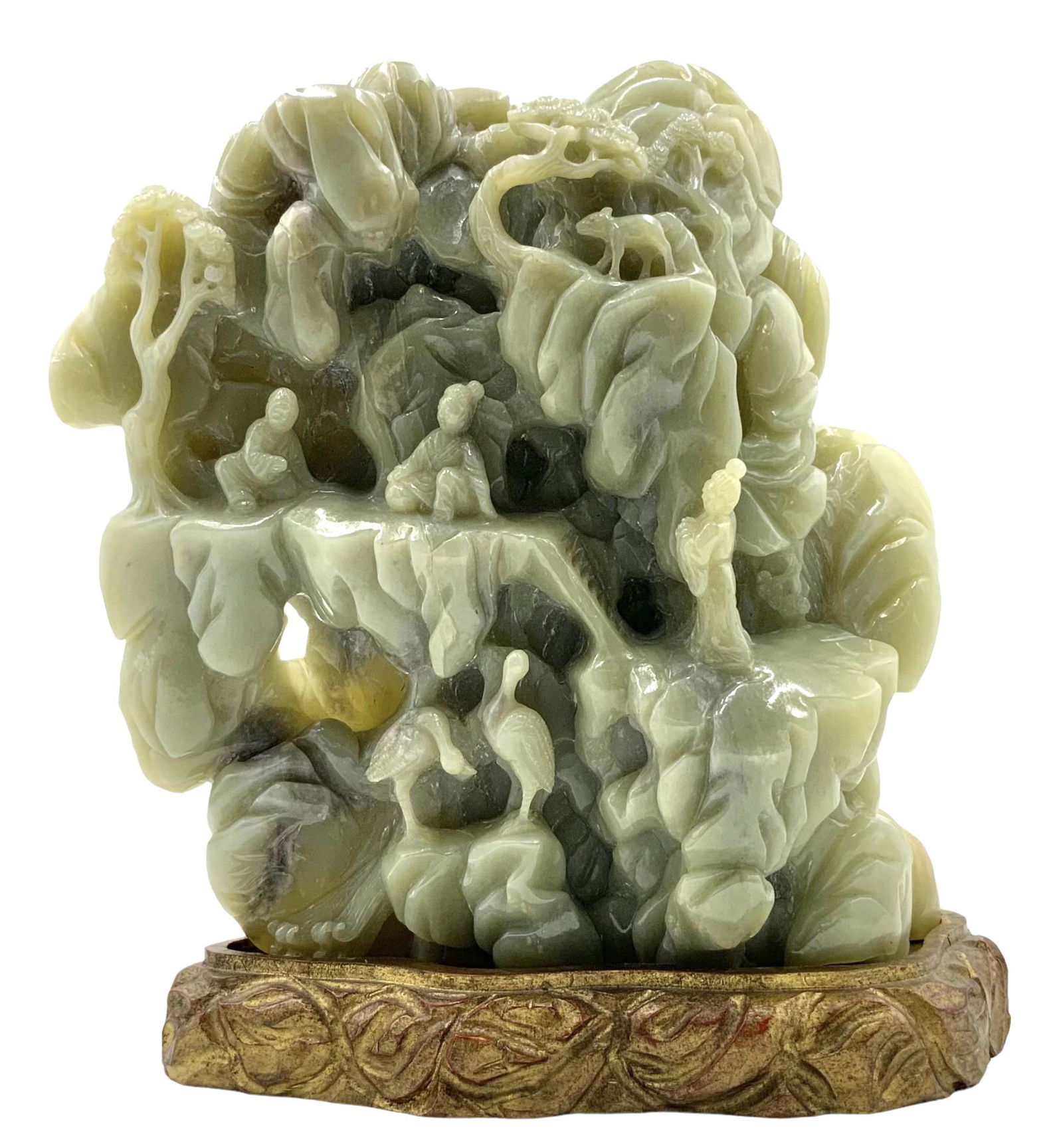 Rare, Significant Old Chinese Celadon Jade Carving (1 of 5)